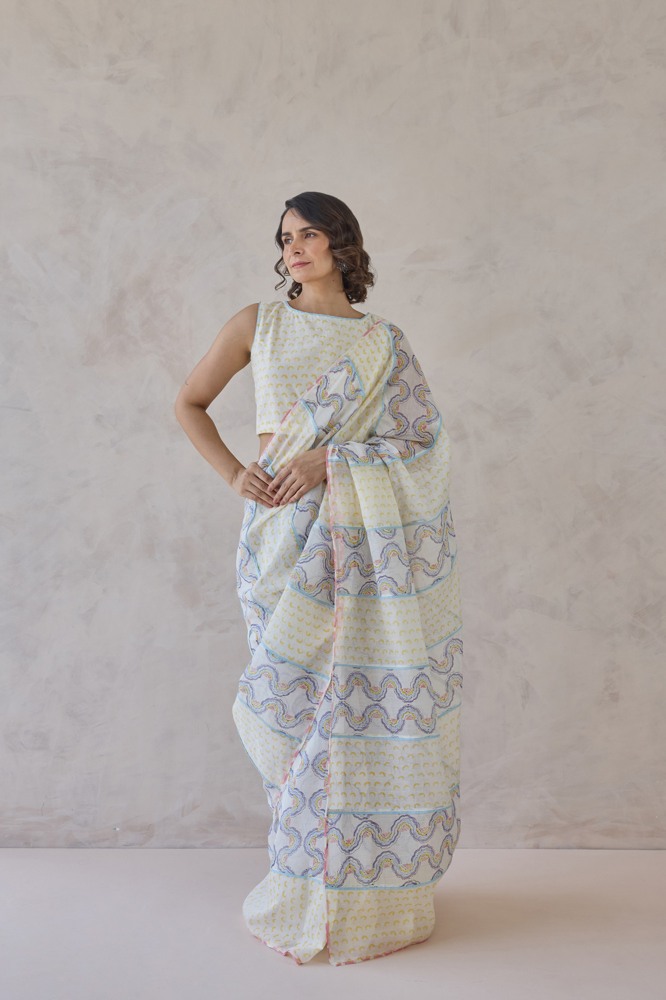 Tarang Block Printed Handloom Chanderi Saree