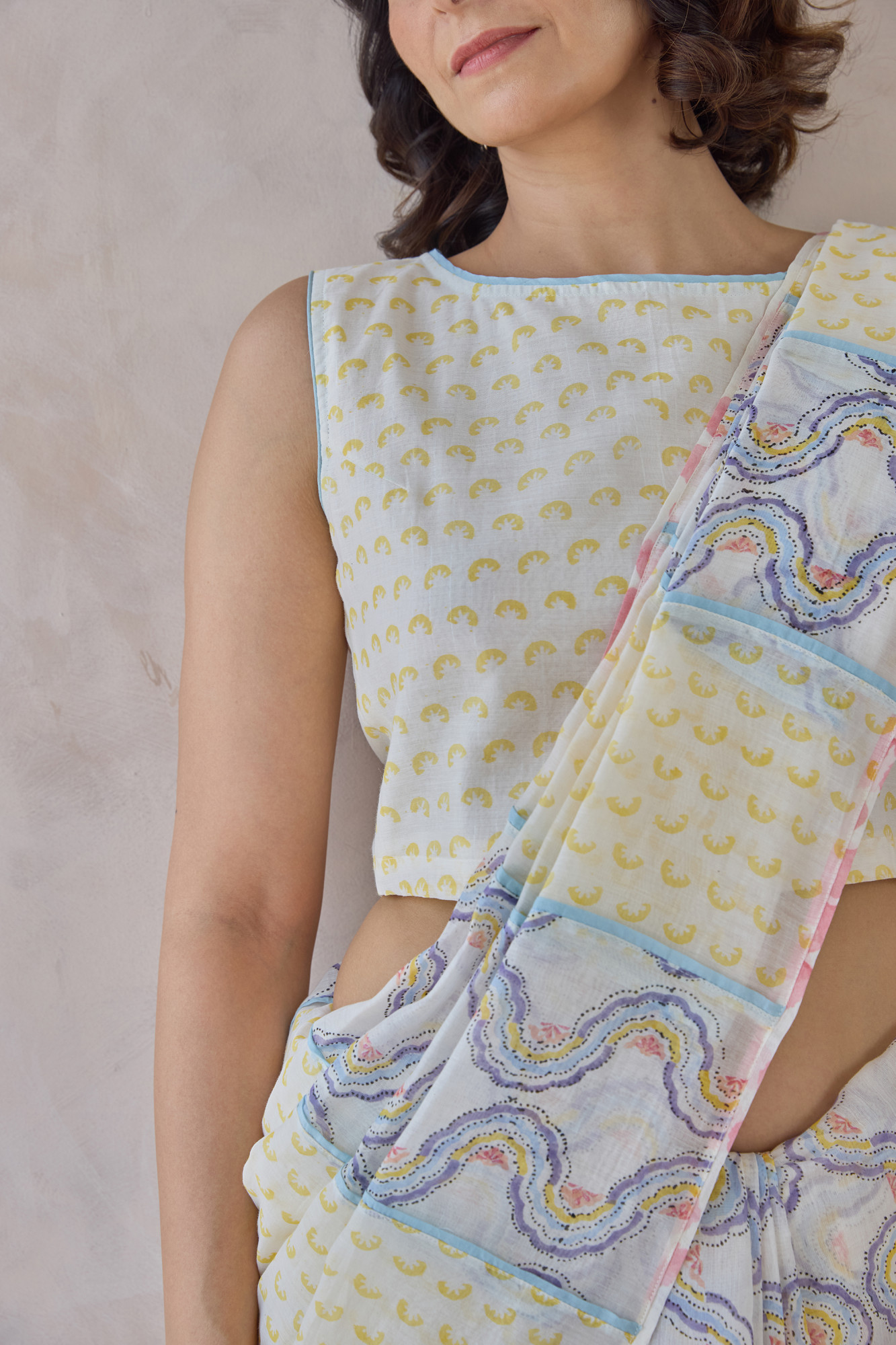 Tarang Block Printed Handloom Chanderi Saree