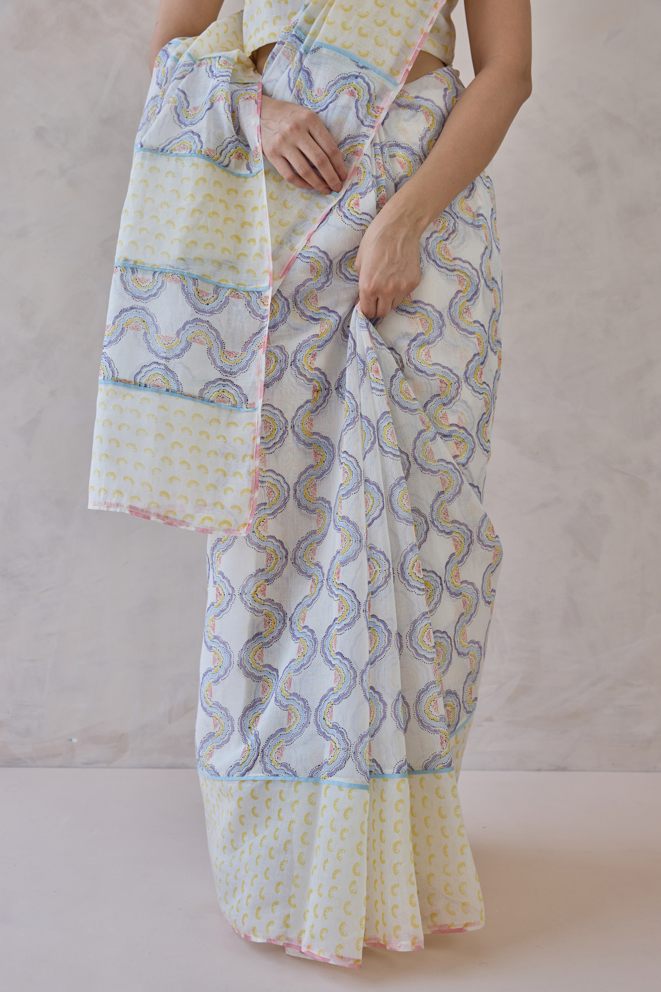 Tarang Block Printed Handloom Chanderi Saree