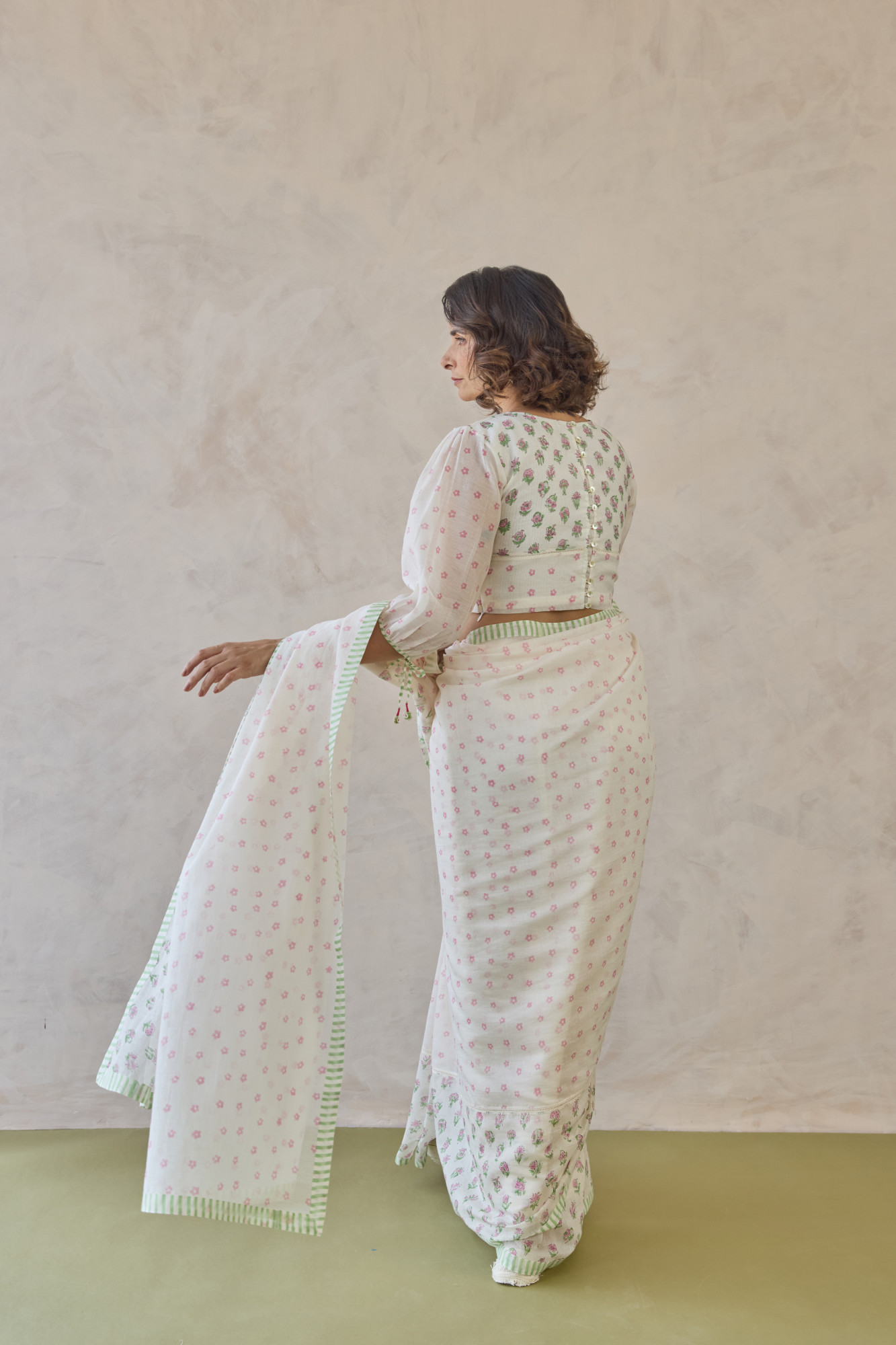 Kamala Block Printed Chanderi Saree