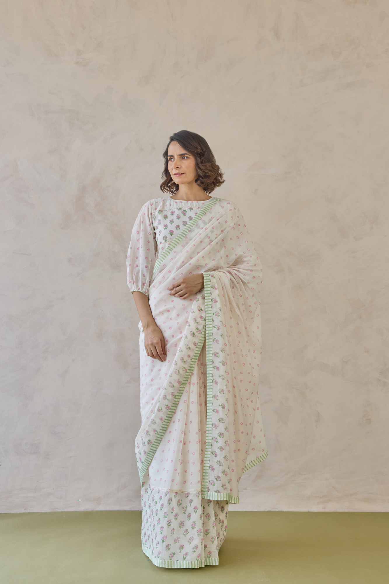 Kamala Block Printed Chanderi Saree