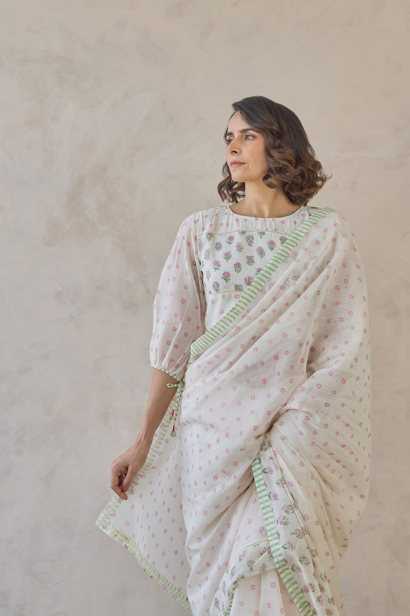 Kamala Block Printed Chanderi Saree