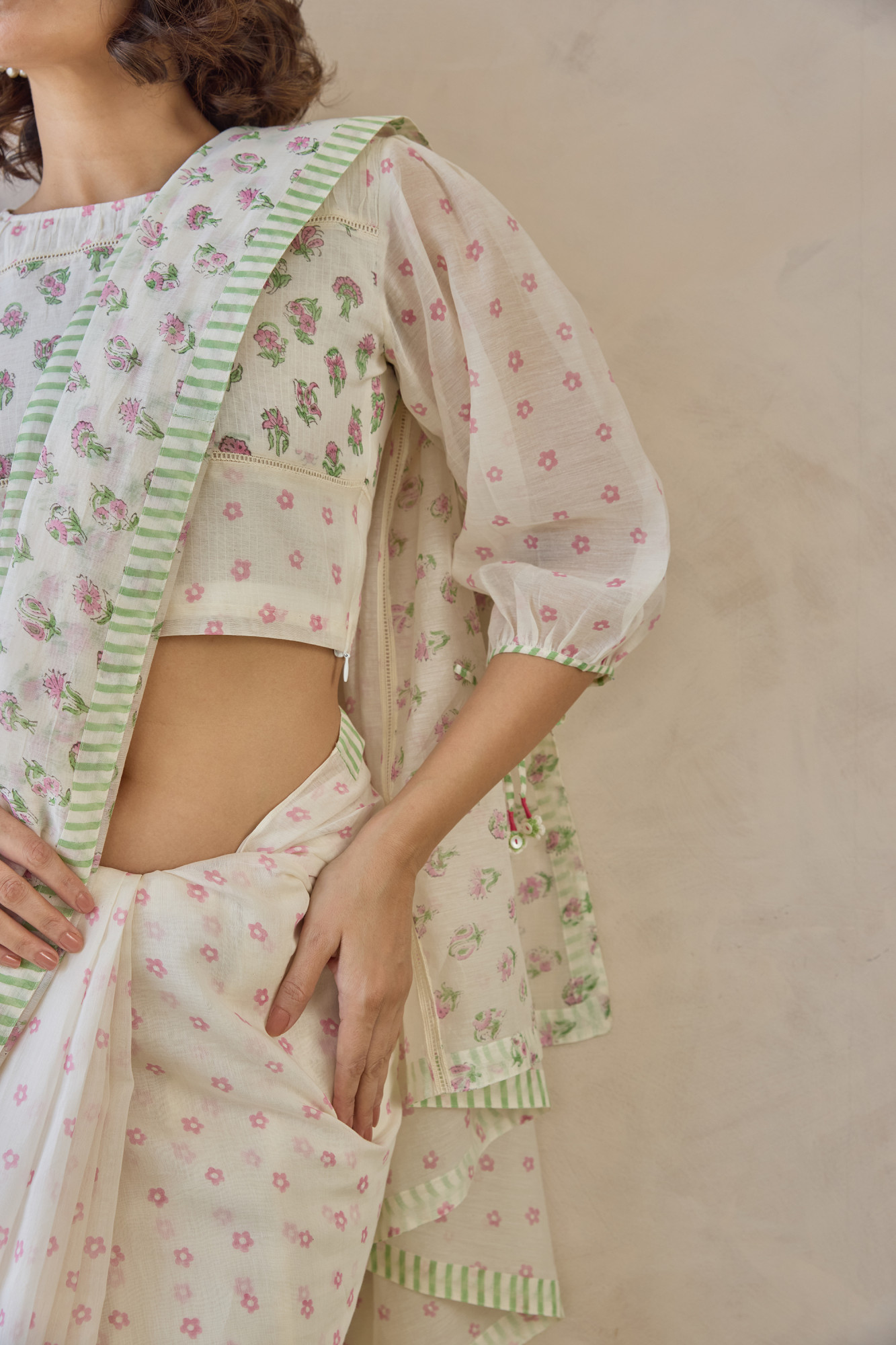 Kamala Block Printed Chanderi Saree