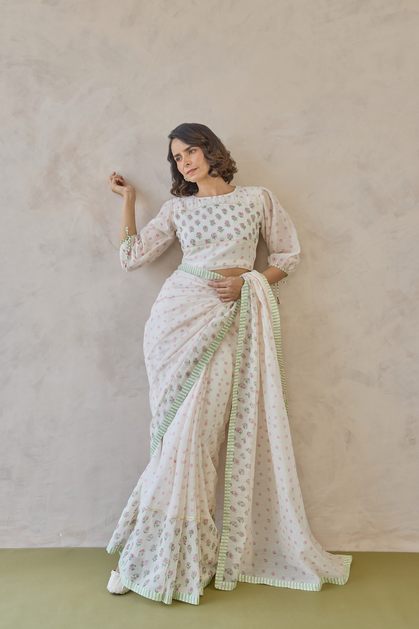 Kamala Block Printed Chanderi Saree