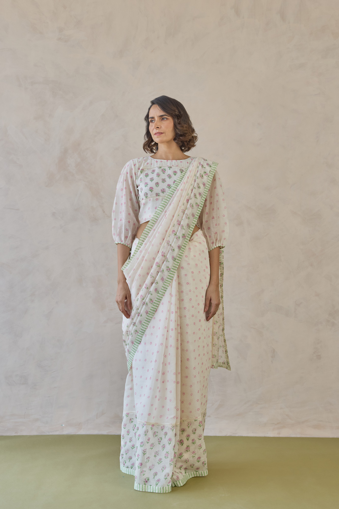 Kamala Block Printed Chanderi Saree