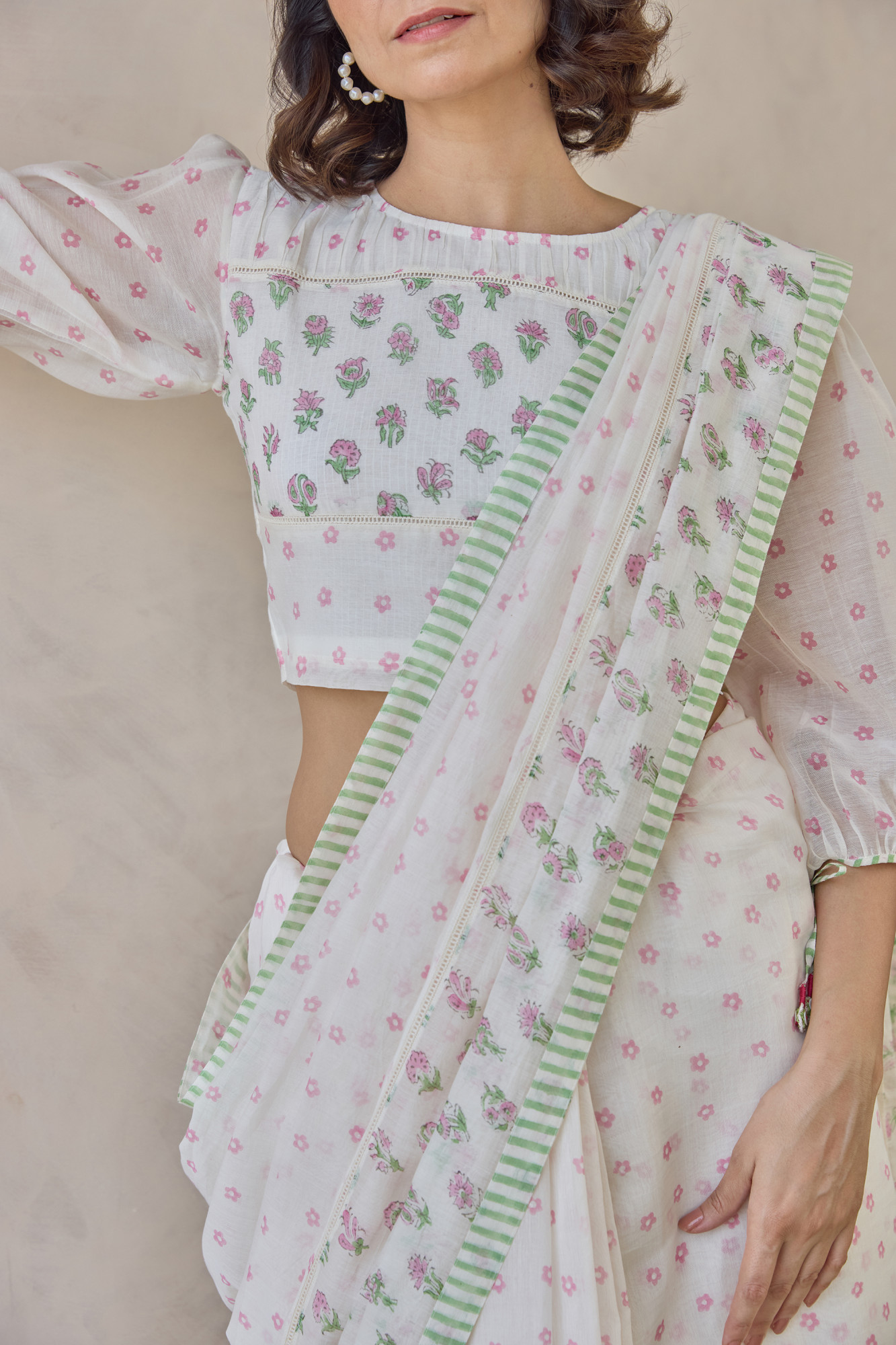 Kamala Block Printed Chanderi Saree