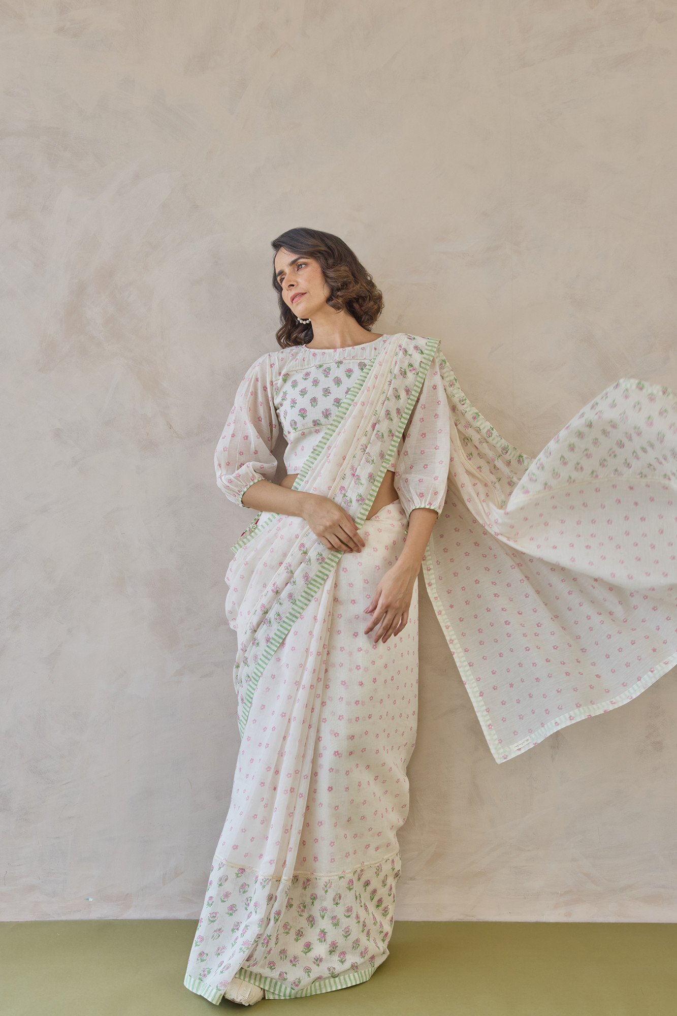 Kamala Block Printed Chanderi Saree