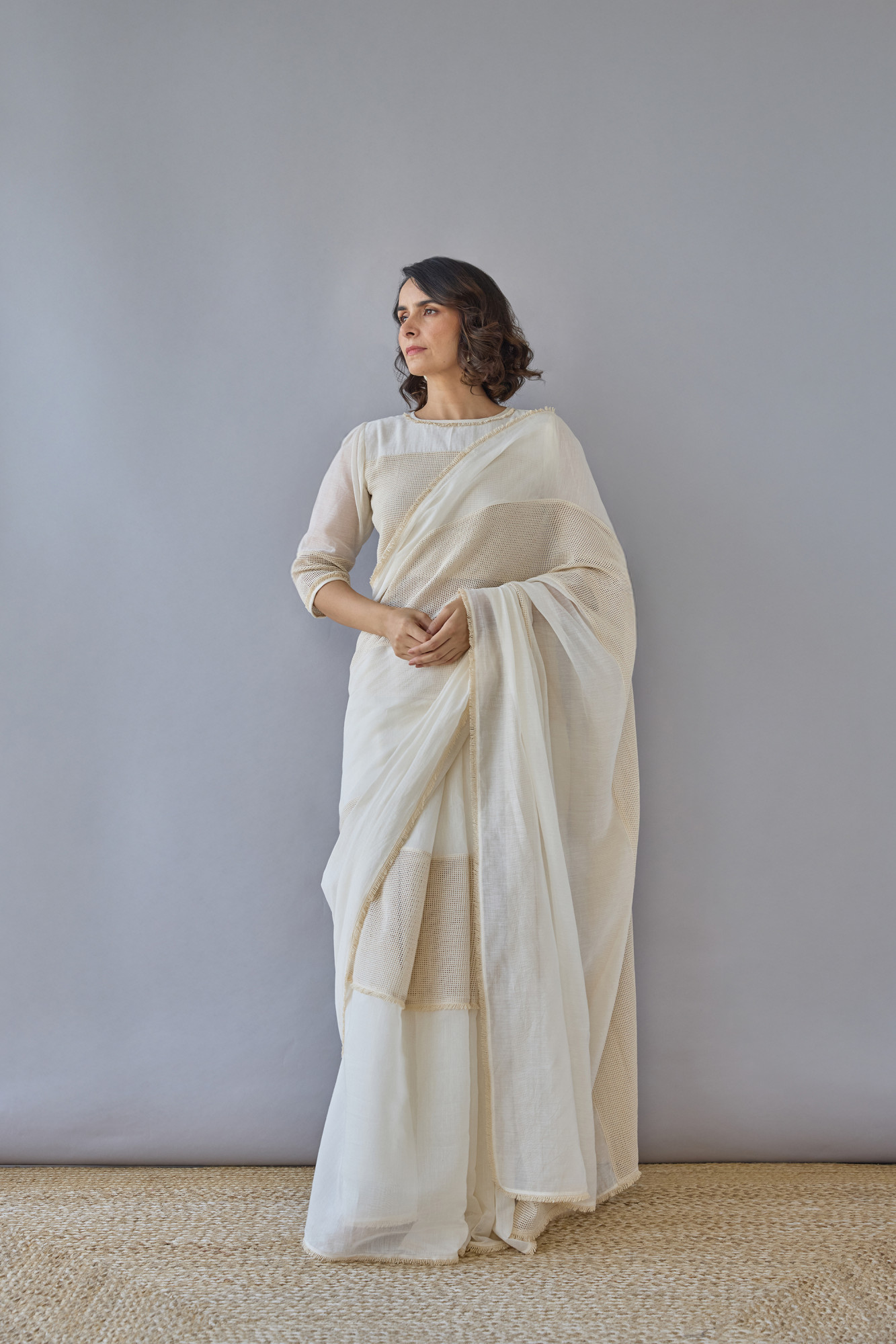 Sootra Cotton Mesh and Handloom Chanderi Saree