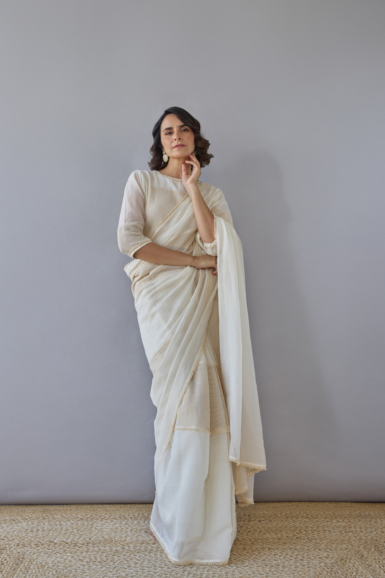 Sootra Cotton Mesh and Handloom Chanderi Saree