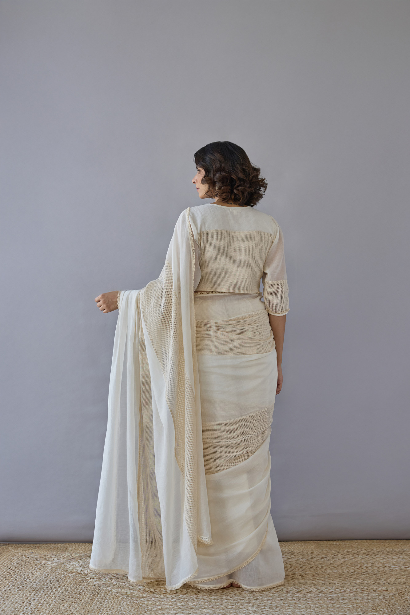 Sootra Cotton Mesh and Handloom Chanderi Saree