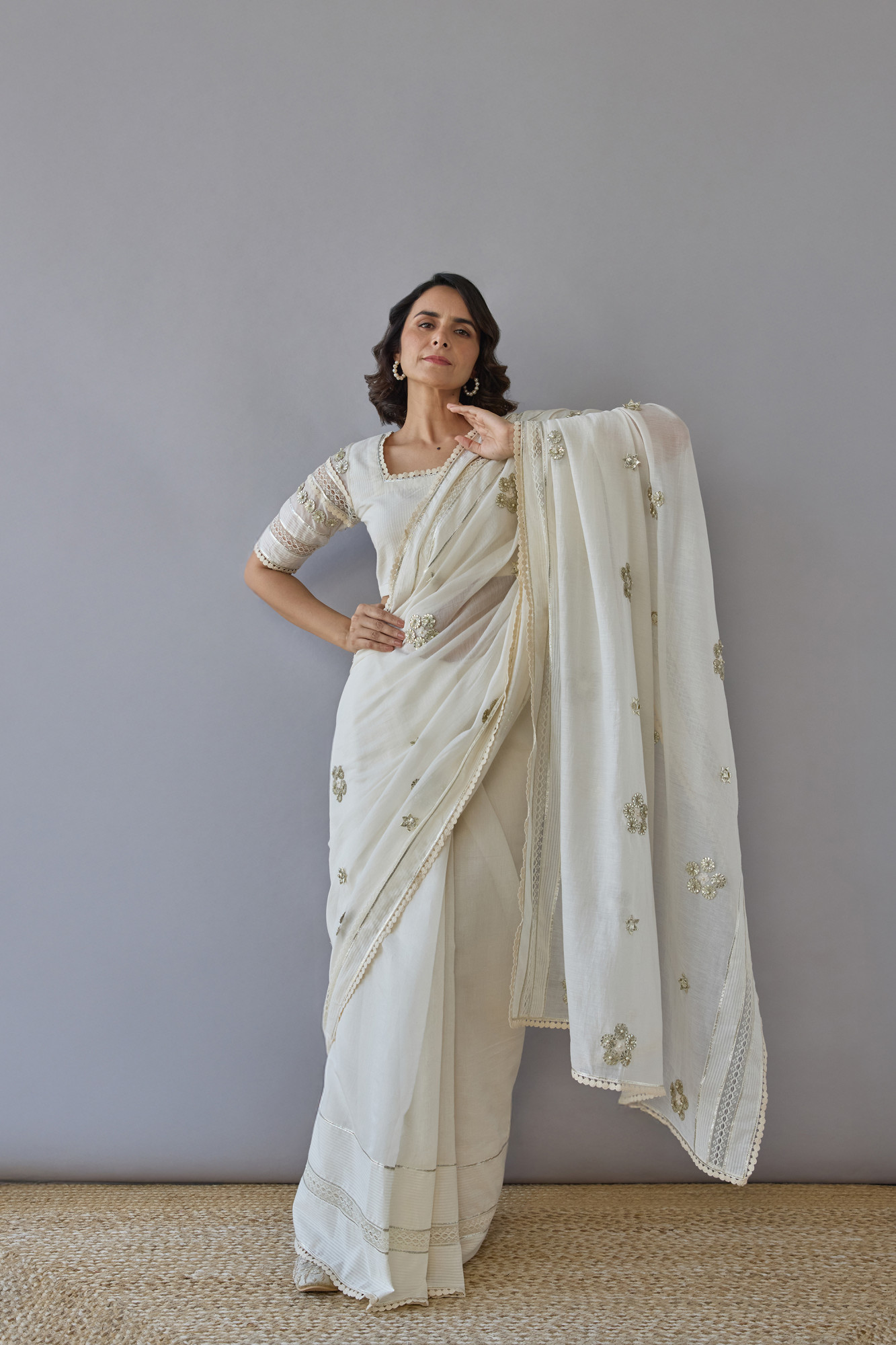 Chaandi Baag Handloom Chanderi Gota Saree