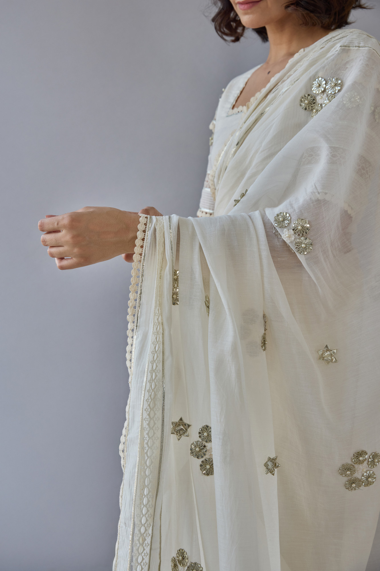 Chaandi Baag Handloom Chanderi Gota Saree