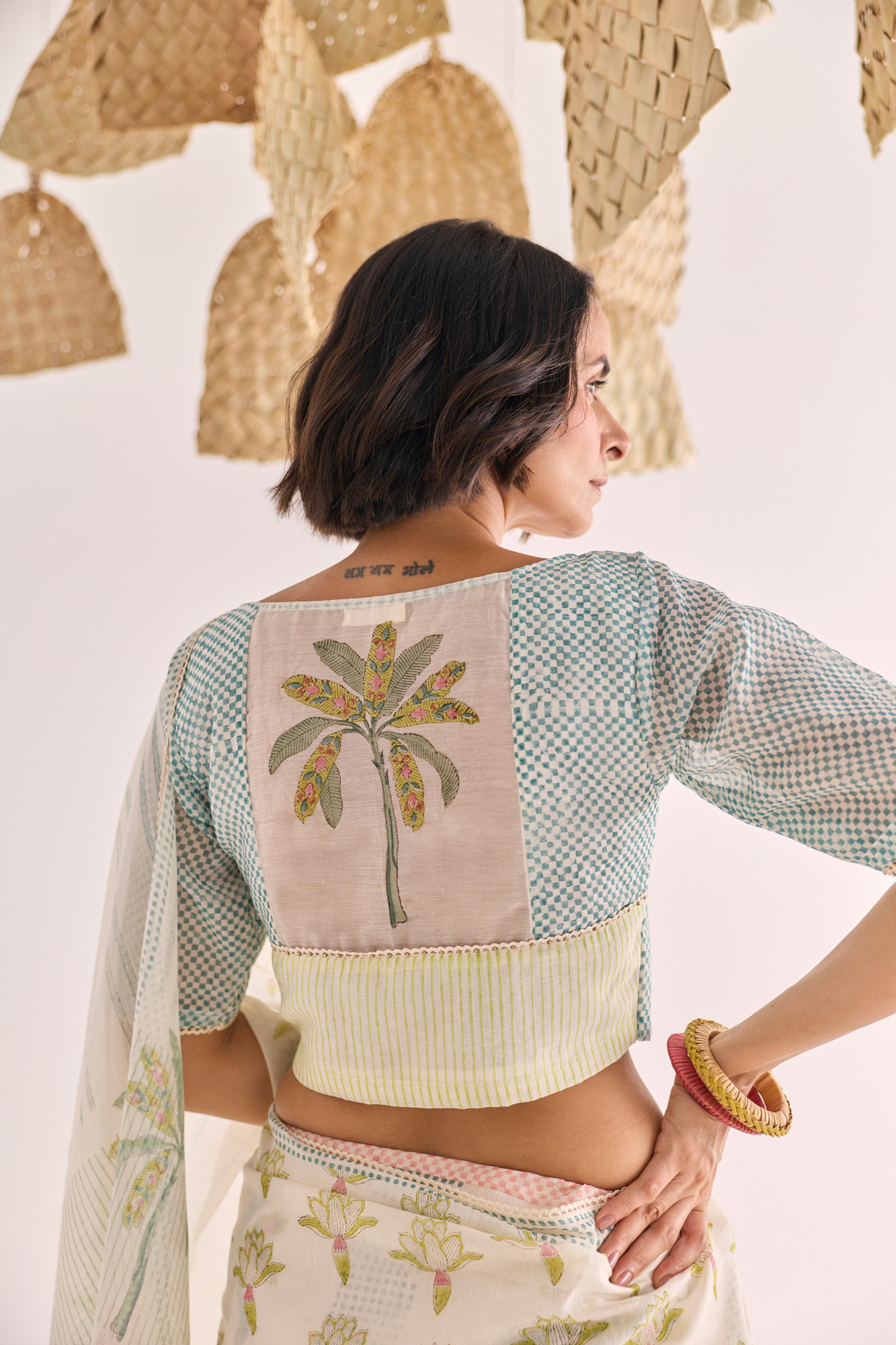 Taru Block Printed Chanderi Blouse