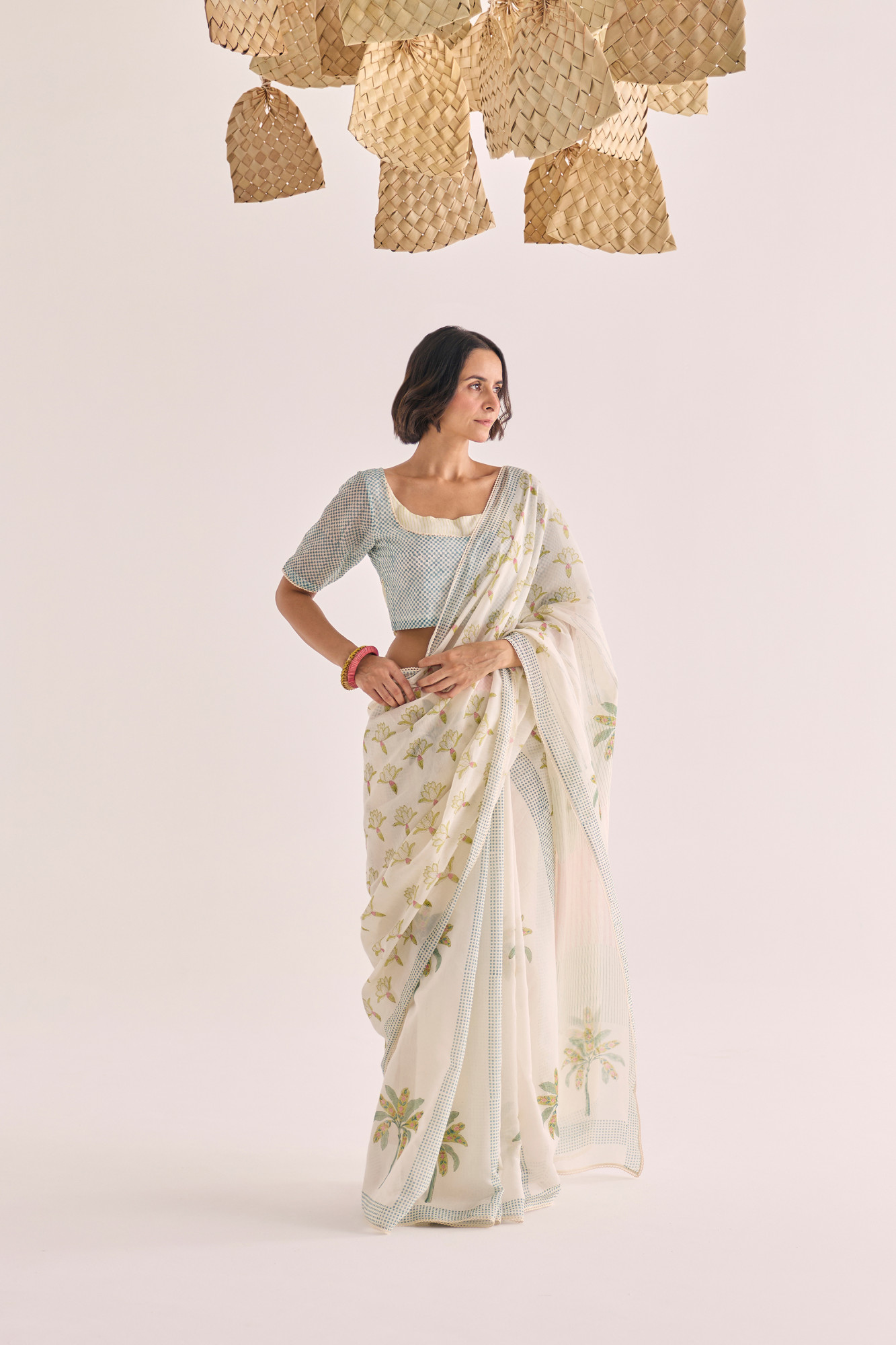 Taru Block Printed Chanderi Saree