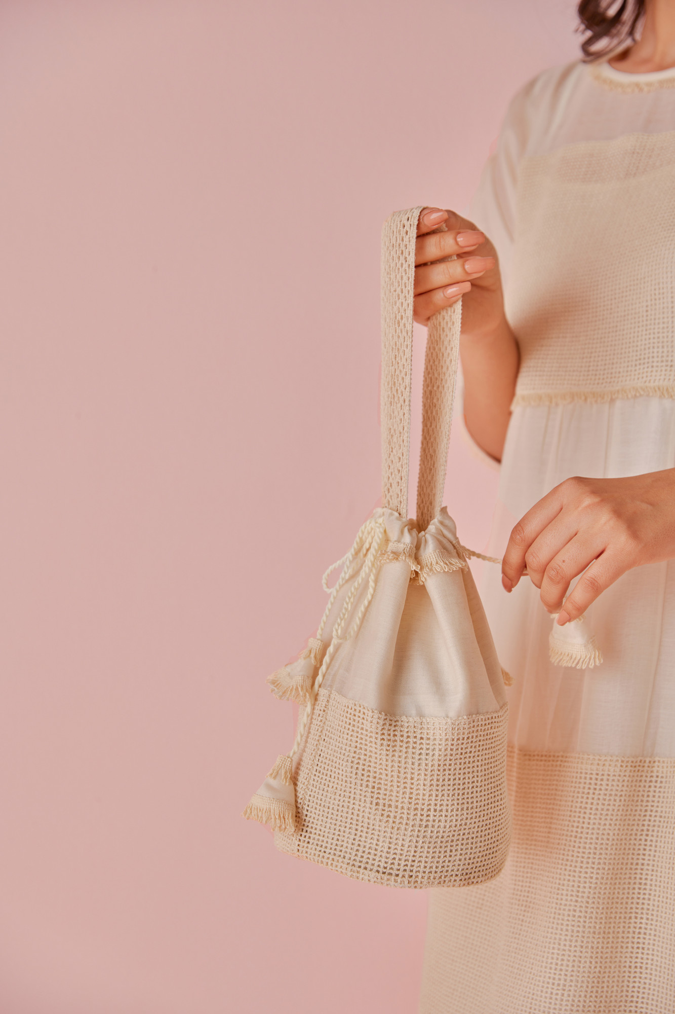 Sweet Spell Chanderi Cotton Mesh Potli