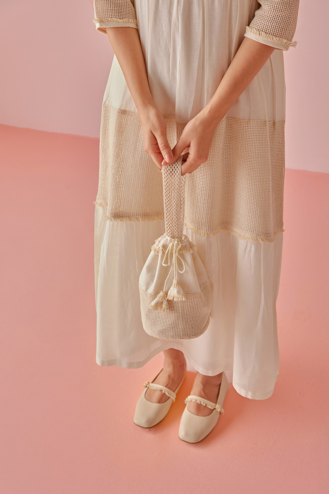 Sweet Spell Chanderi Cotton Mesh Potli