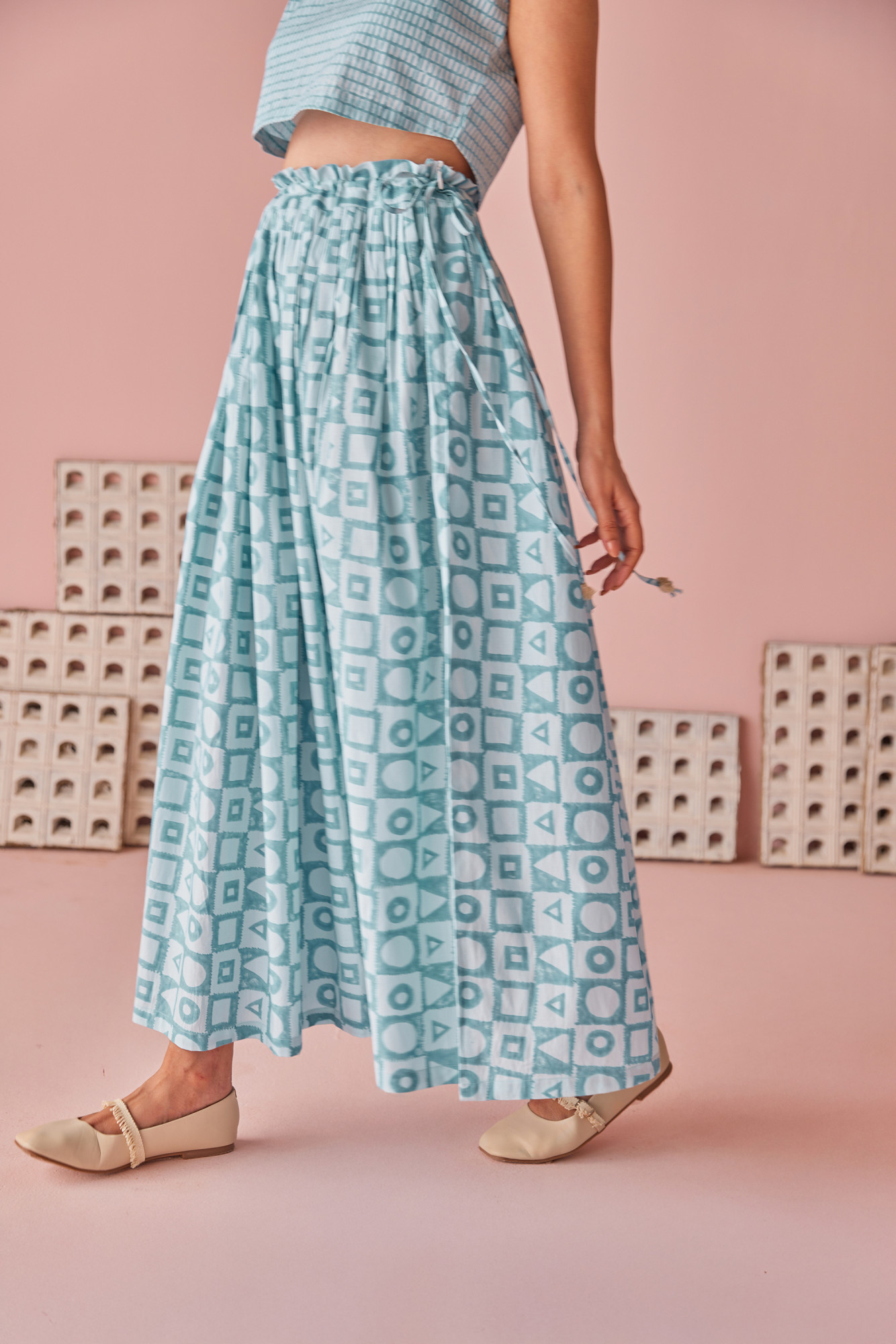 Frosted Cotton Modal Gathered Skirt