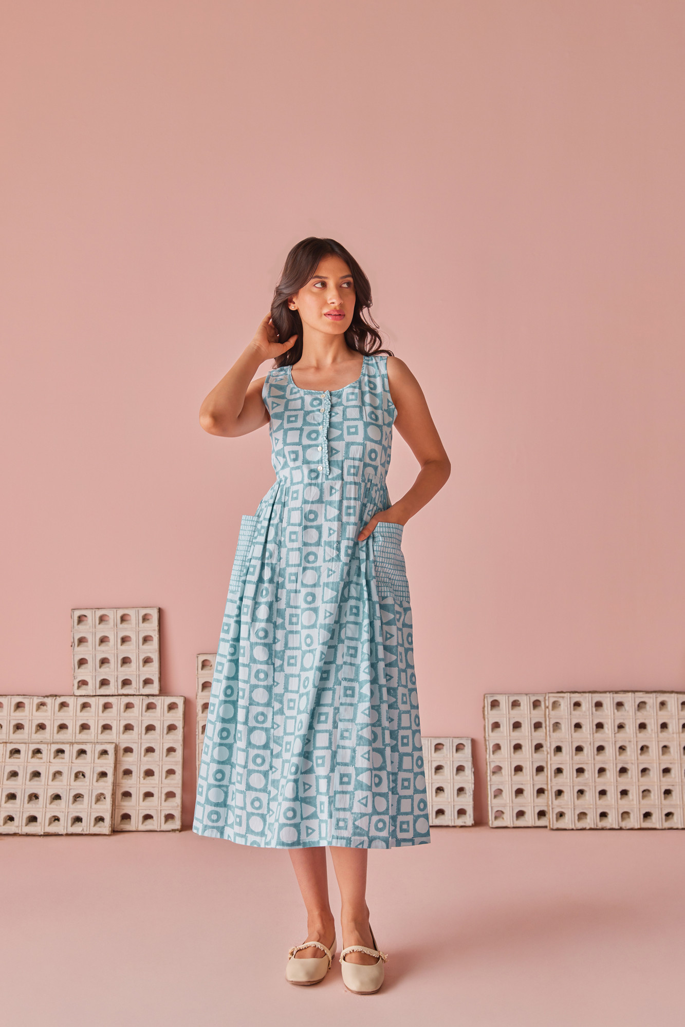 Misty Cotton Modal Midi Dress