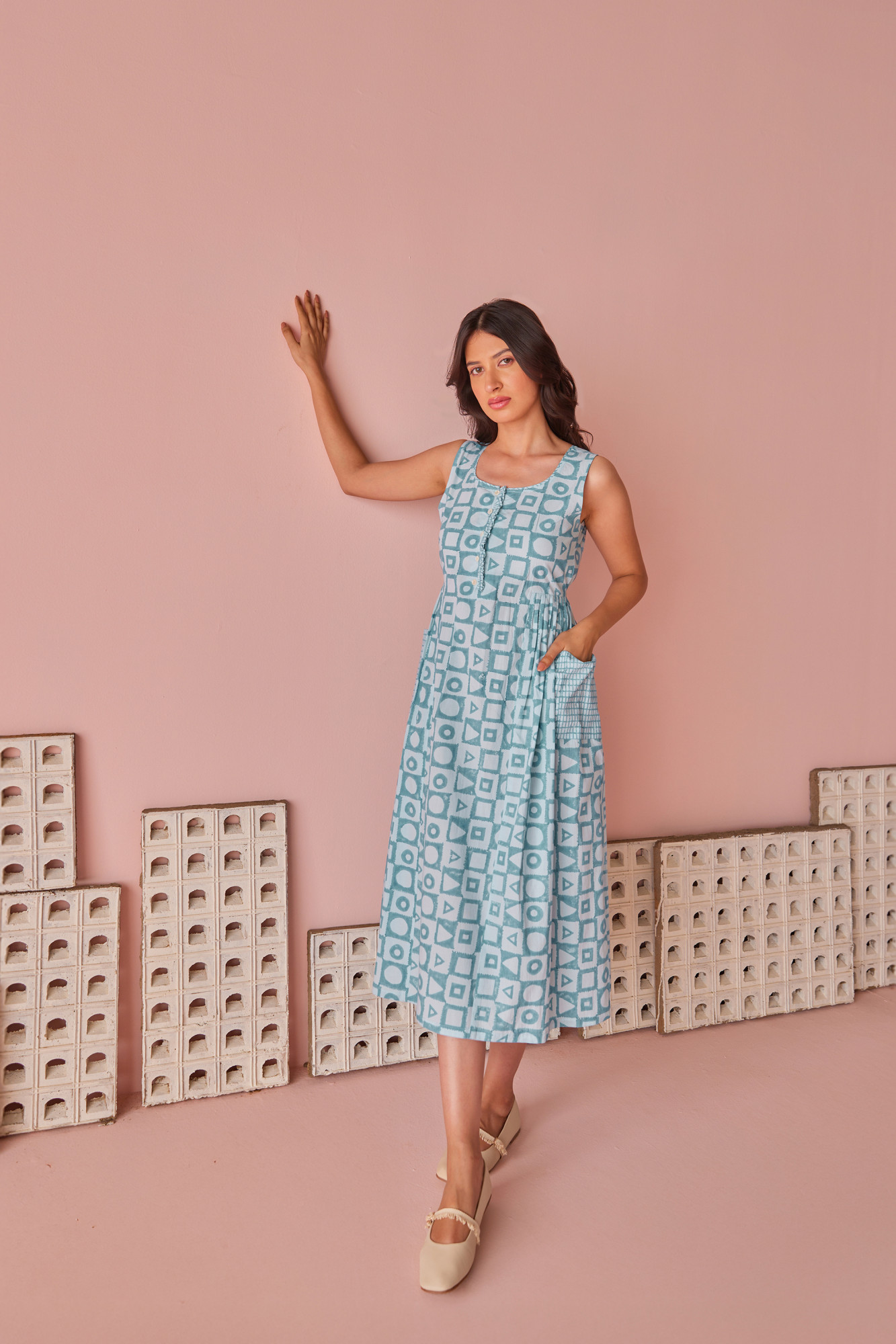 Misty Cotton Modal Midi Dress