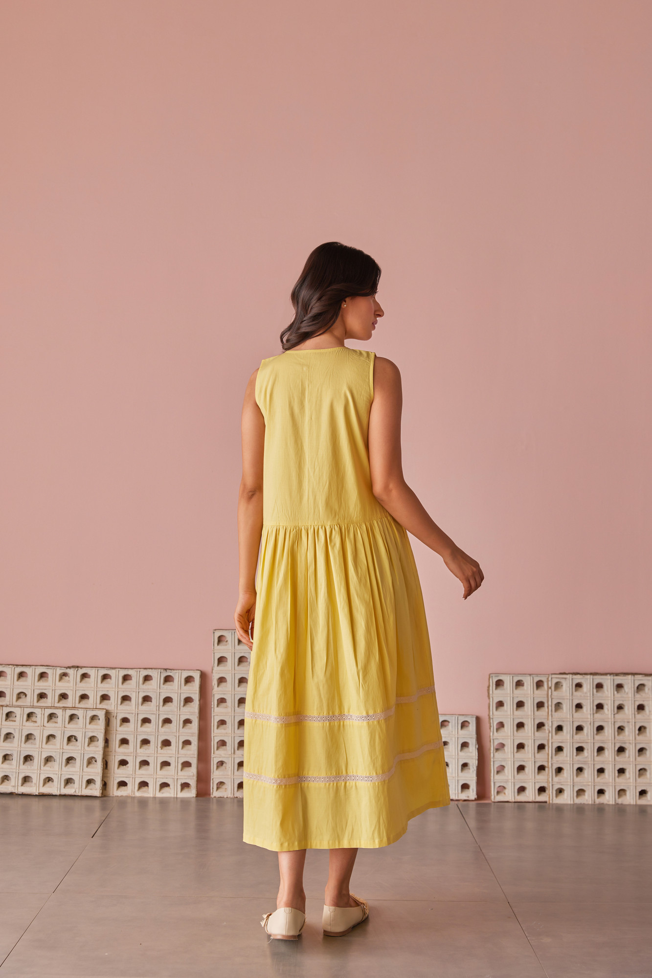 Morning Dew Cotton Modal Drop Waist Dress