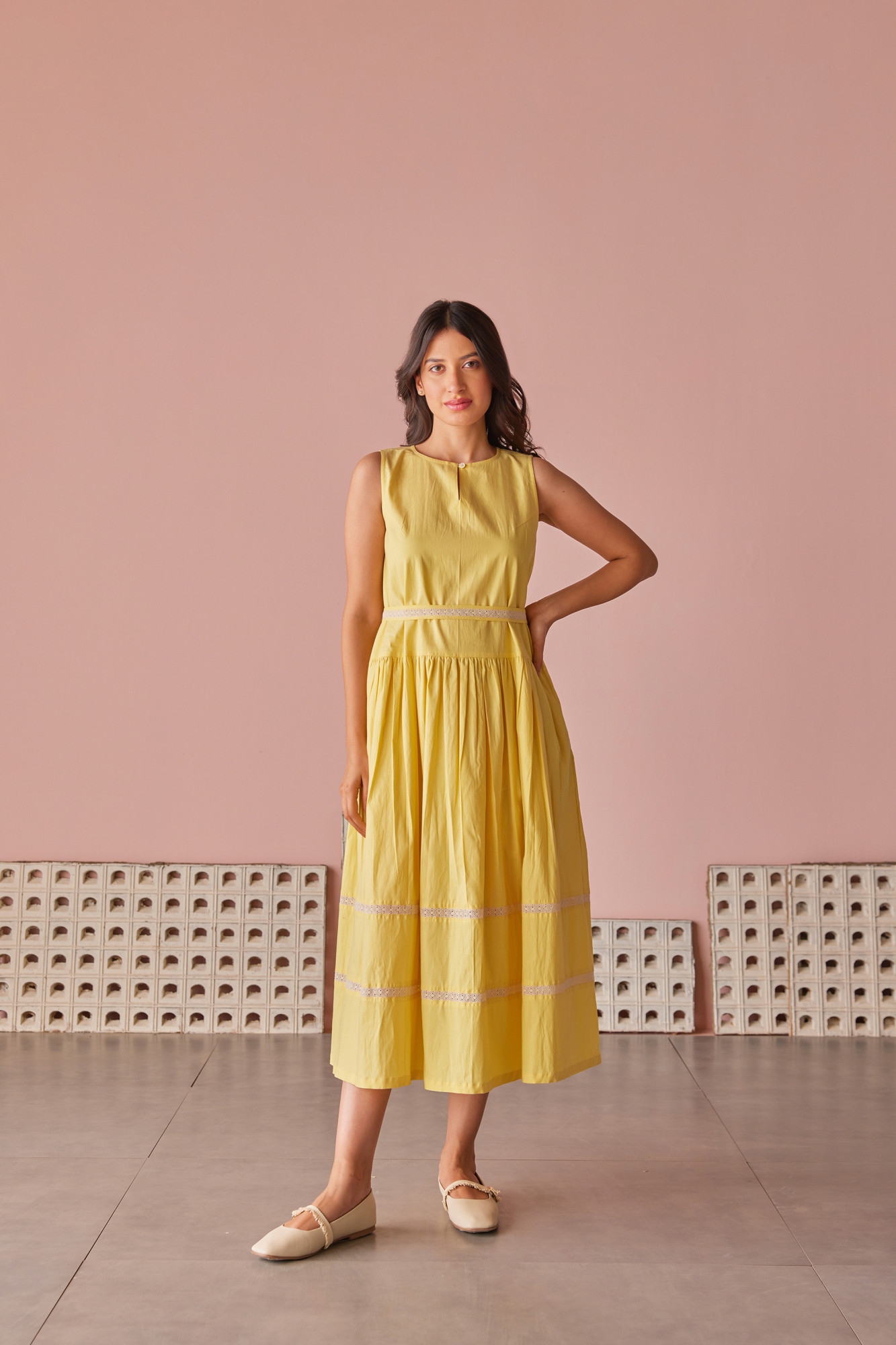 Morning Dew Cotton Modal Drop Waist Dress