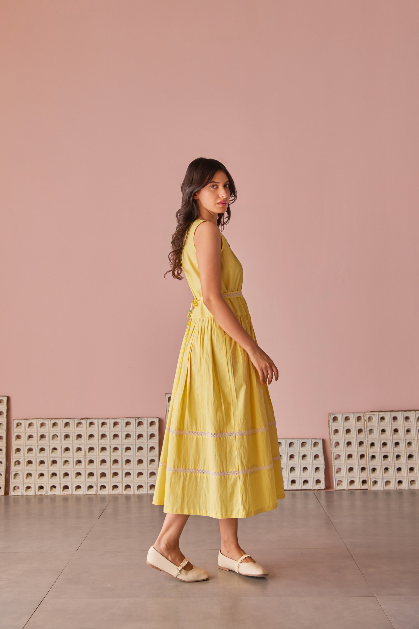 Morning Dew Cotton Modal Drop Waist Dress