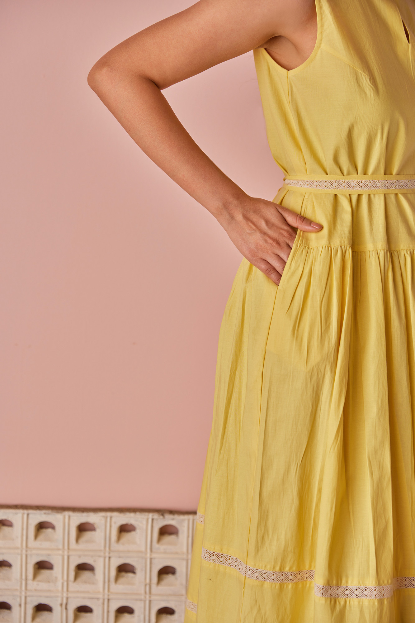 Morning Dew Cotton Modal Drop Waist Dress