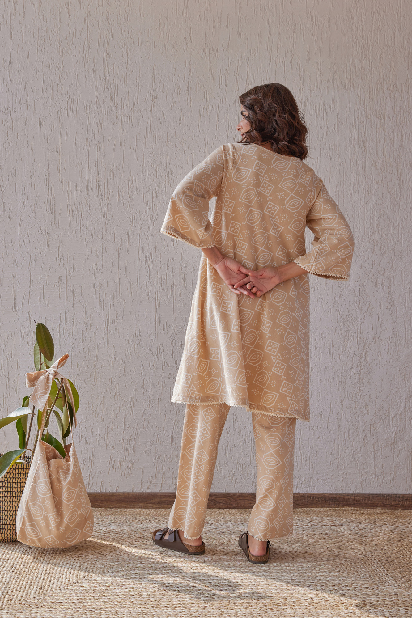 Dune Cotton Flax Block Printed Co ord Set