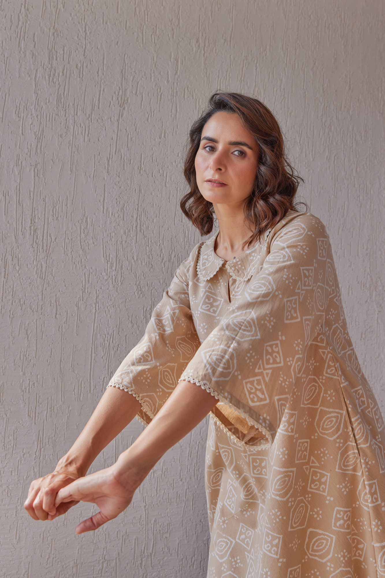 Dune Cotton Flax Block Printed Co ord Set