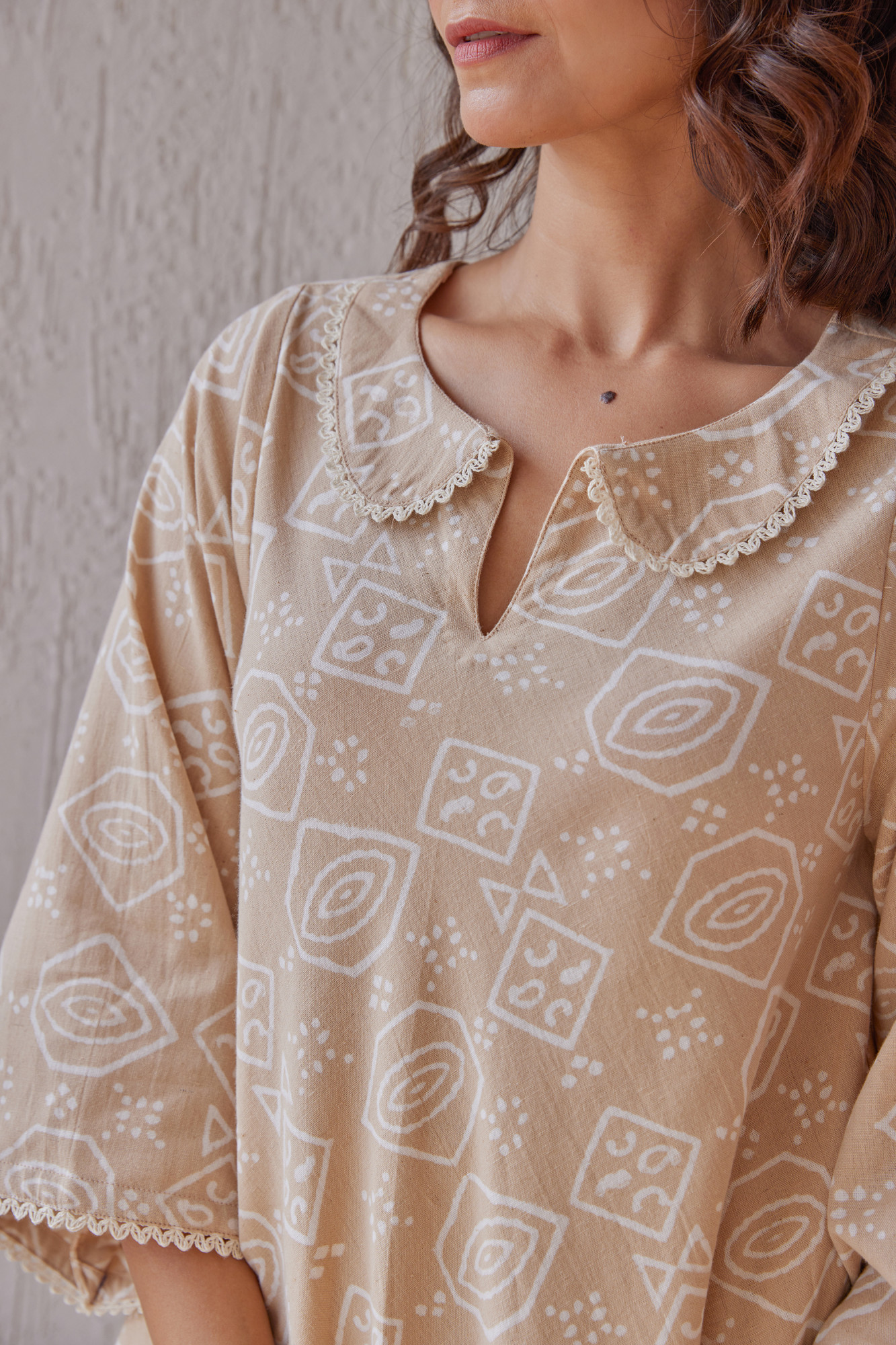 Dune Cotton Flax Block Printed Co ord Set