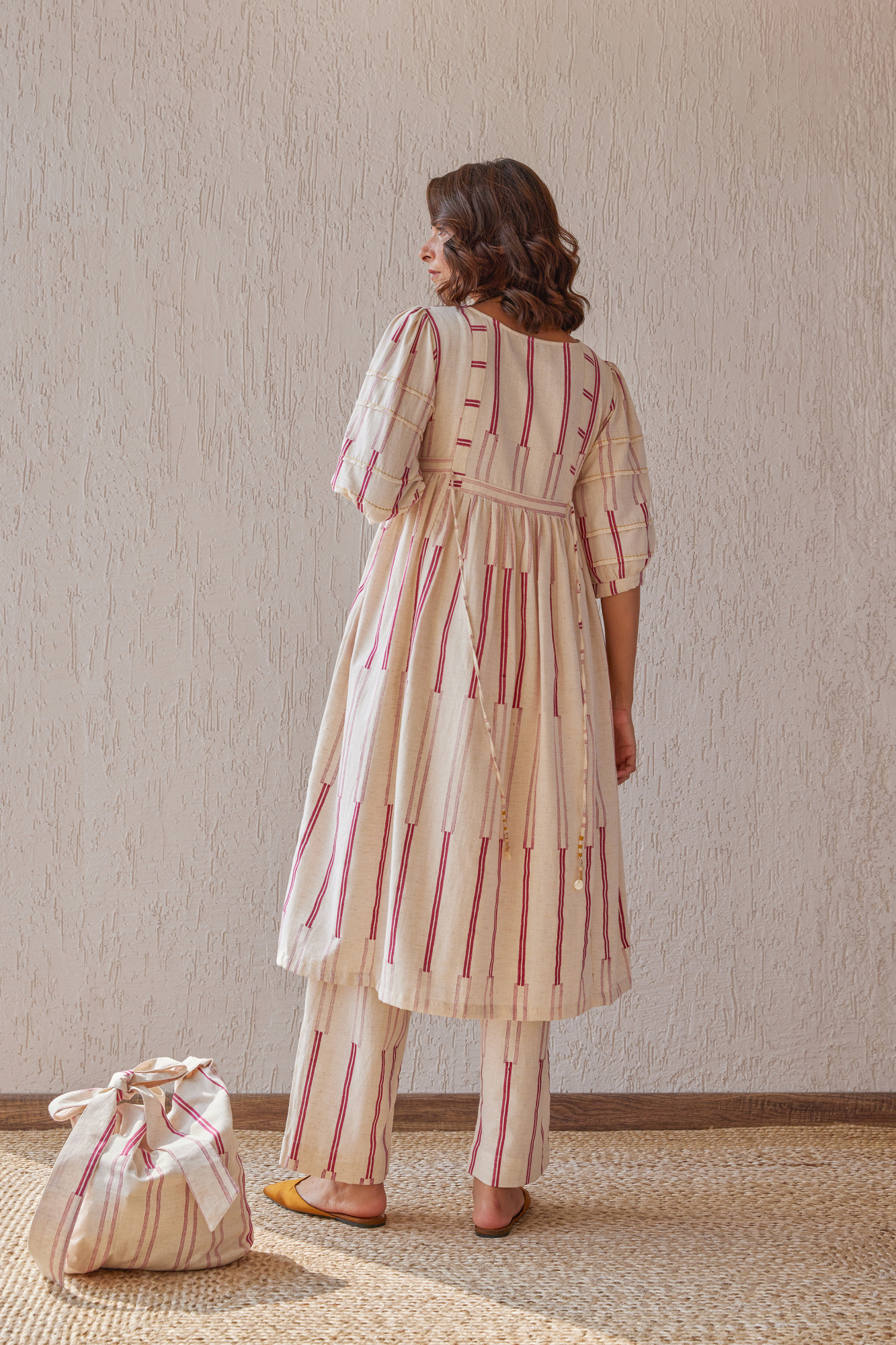 Obi Cotton Flax Block Printed Tunic Set