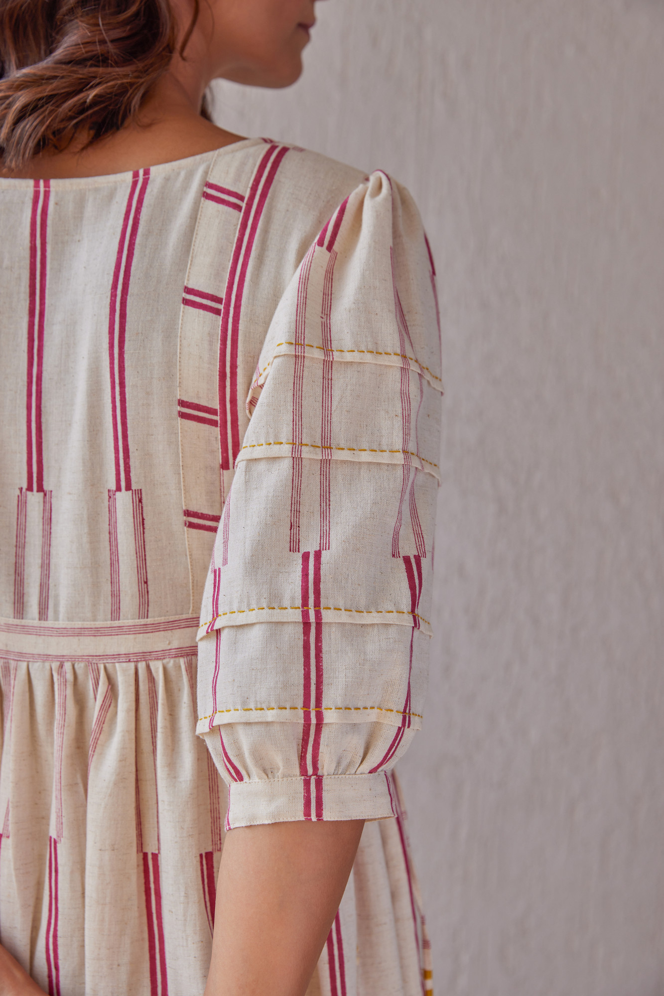 Obi Cotton Flax Block Printed Tunic Set