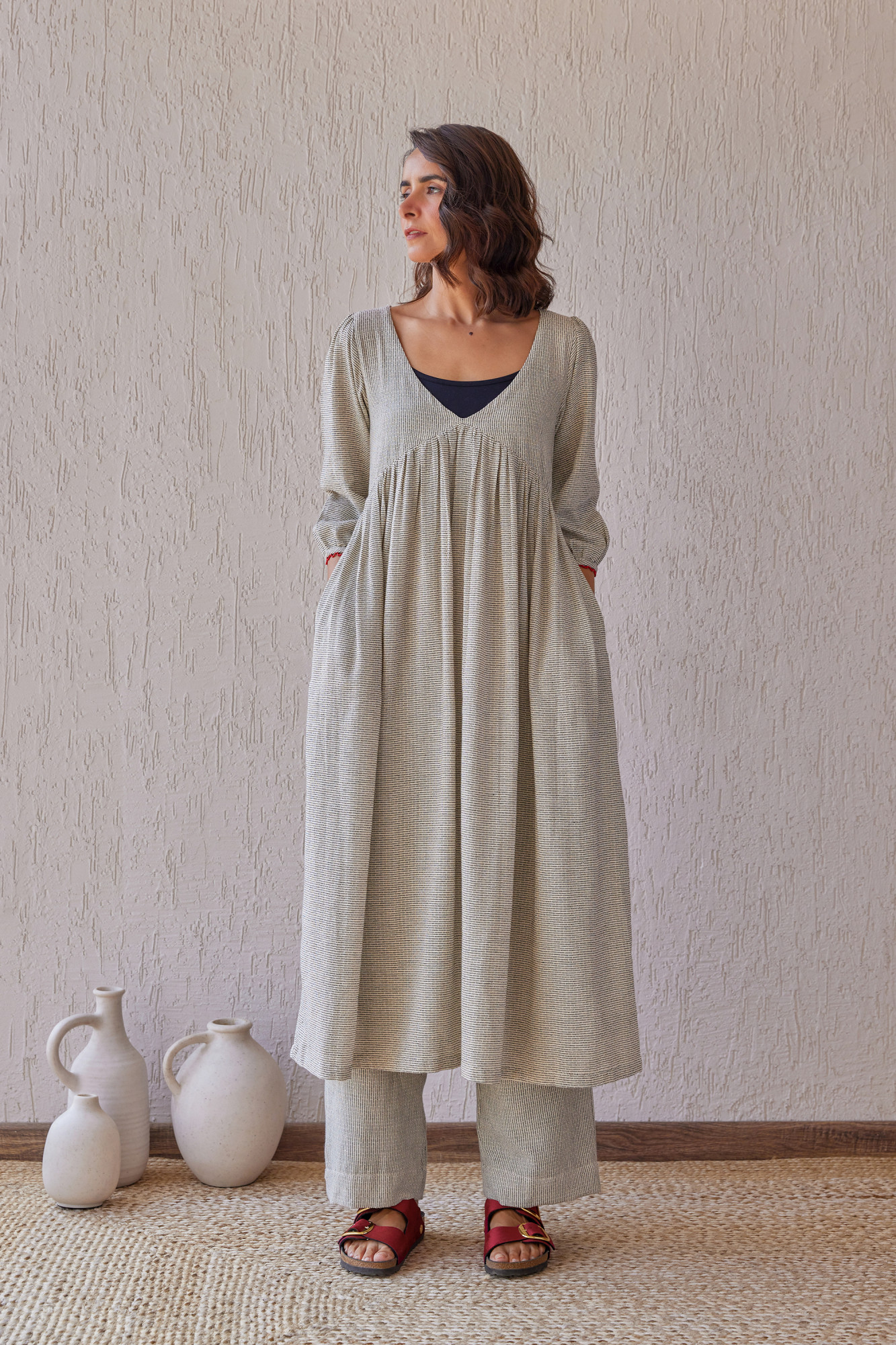 Ebony Handloom Cotton Tunic Set