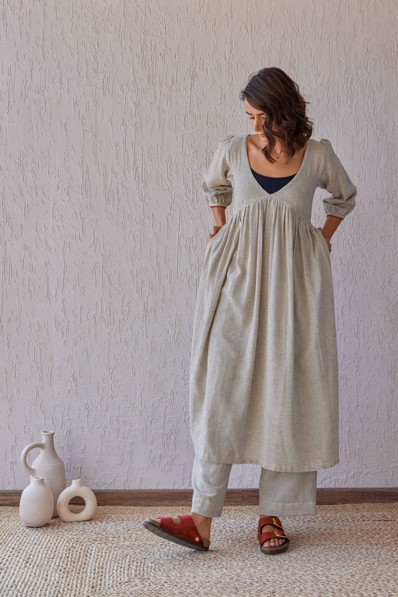 Ebony Handloom Cotton Tunic Set