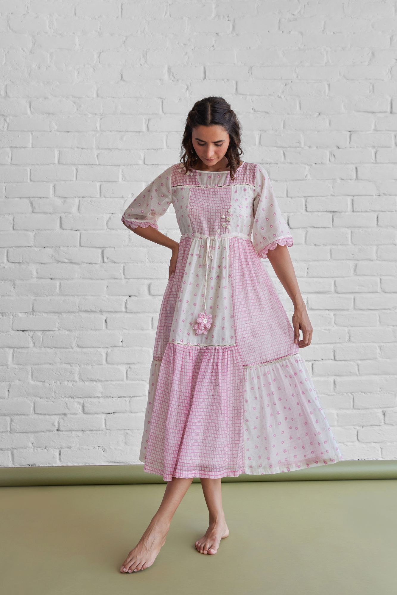 Lotus Chanderi Cotton Dress