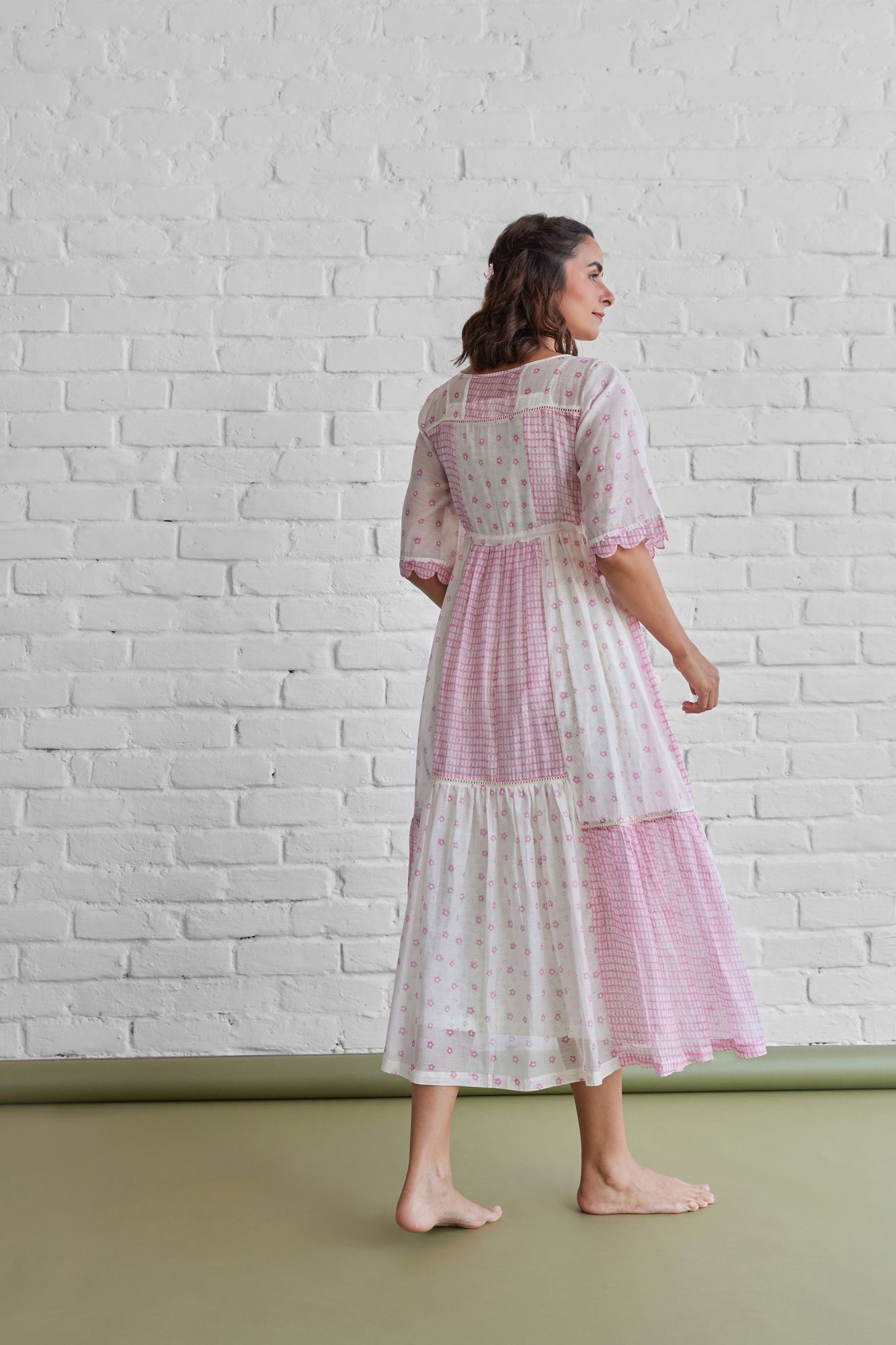 Lotus Chanderi Cotton Dress