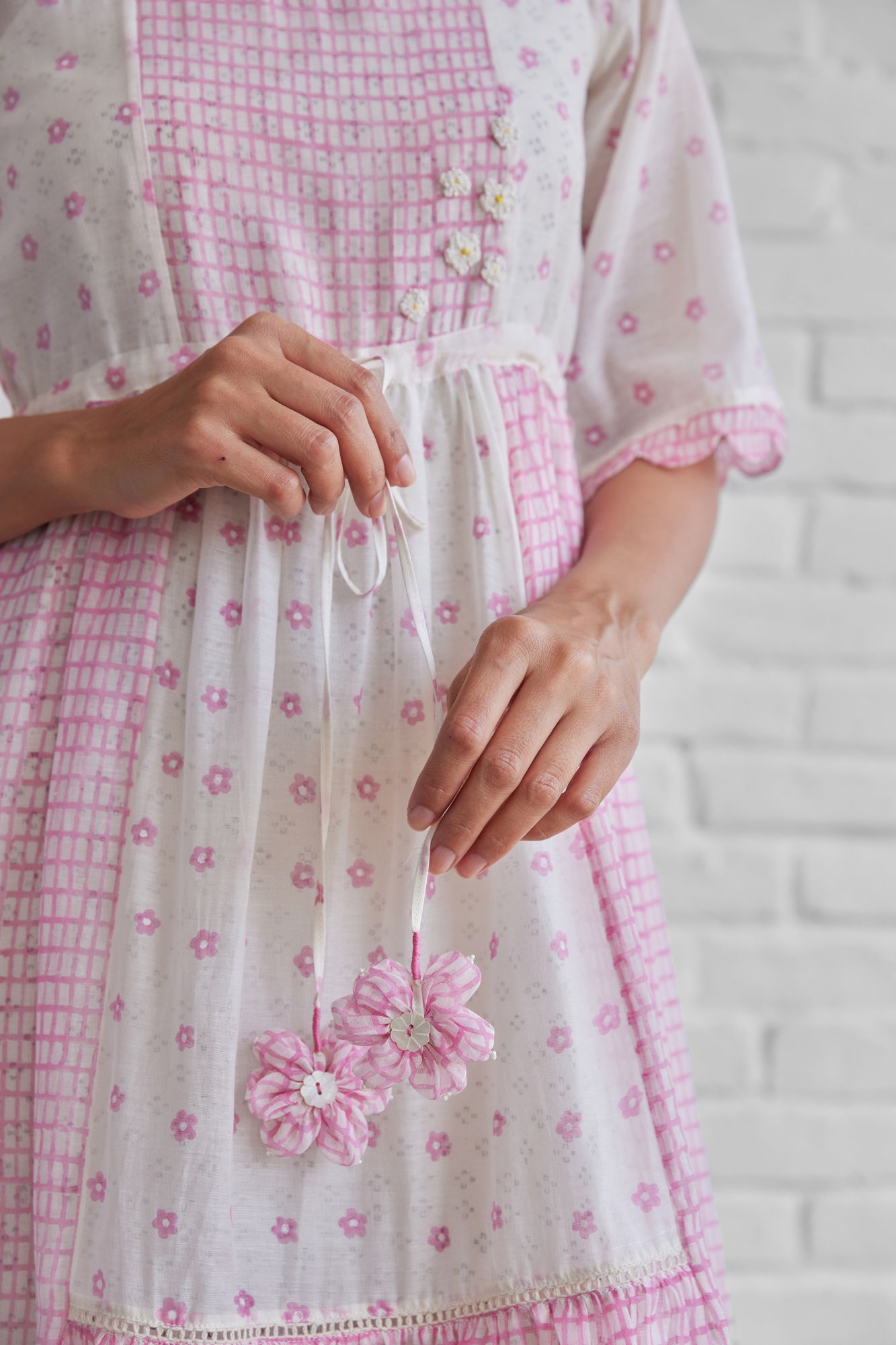 Lotus Chanderi Cotton Dress