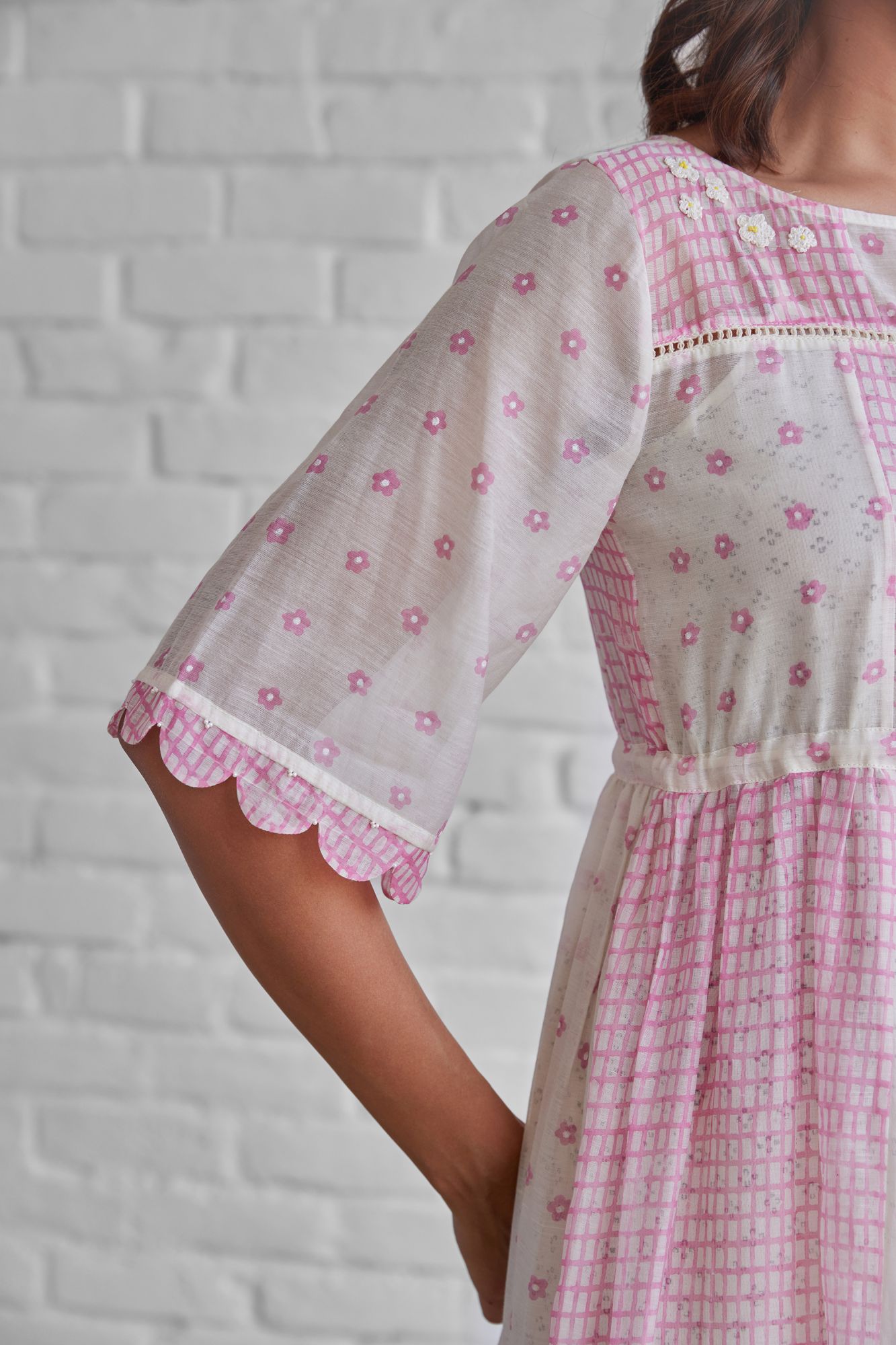 Lotus Chanderi Cotton Dress