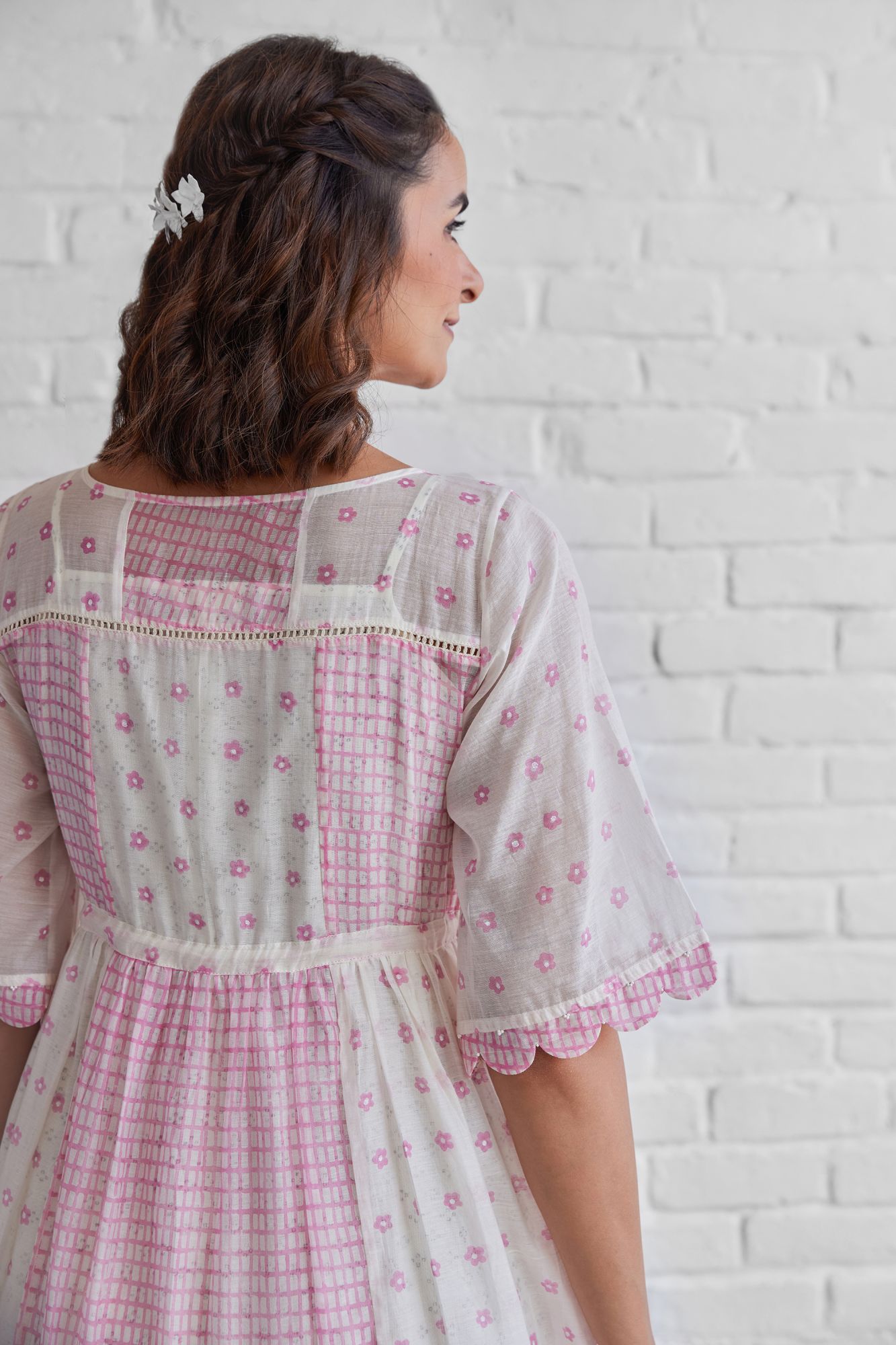 Lotus Chanderi Cotton Dress