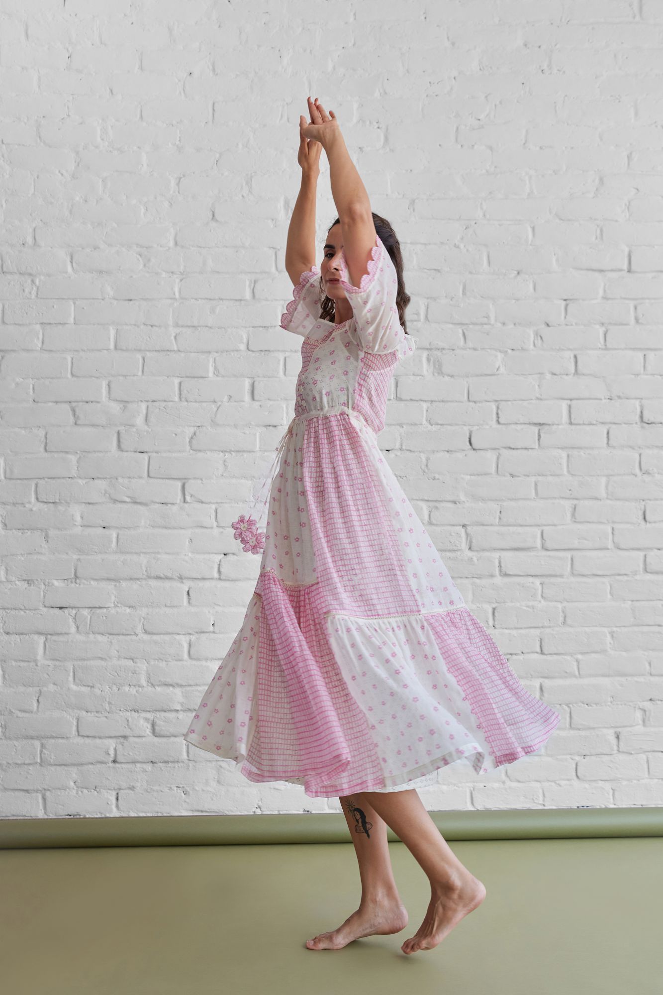 Lotus Chanderi Cotton Dress