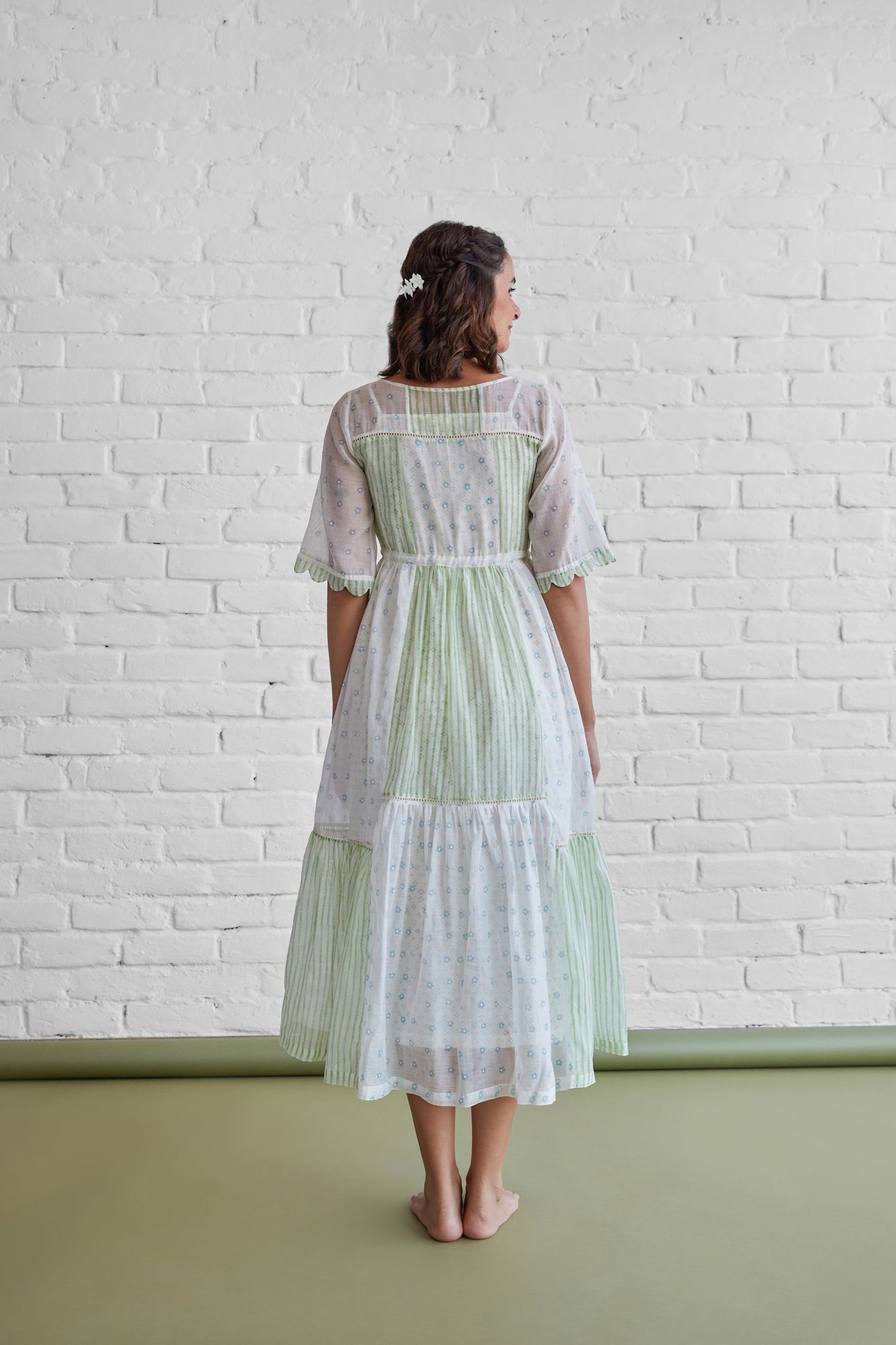 Hydrangea Chanderi Cotton Dress