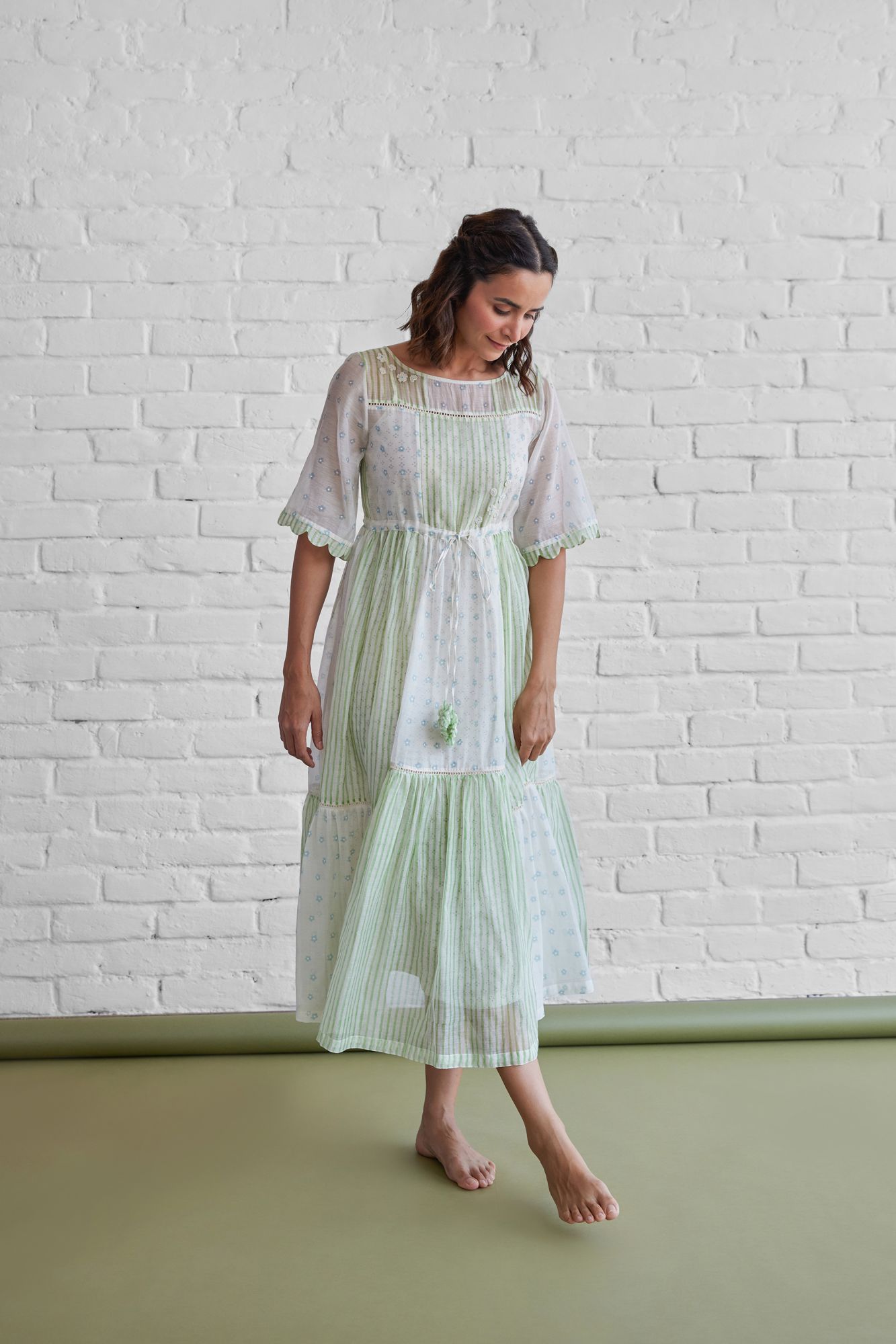 Hydrangea Chanderi Cotton Dress
