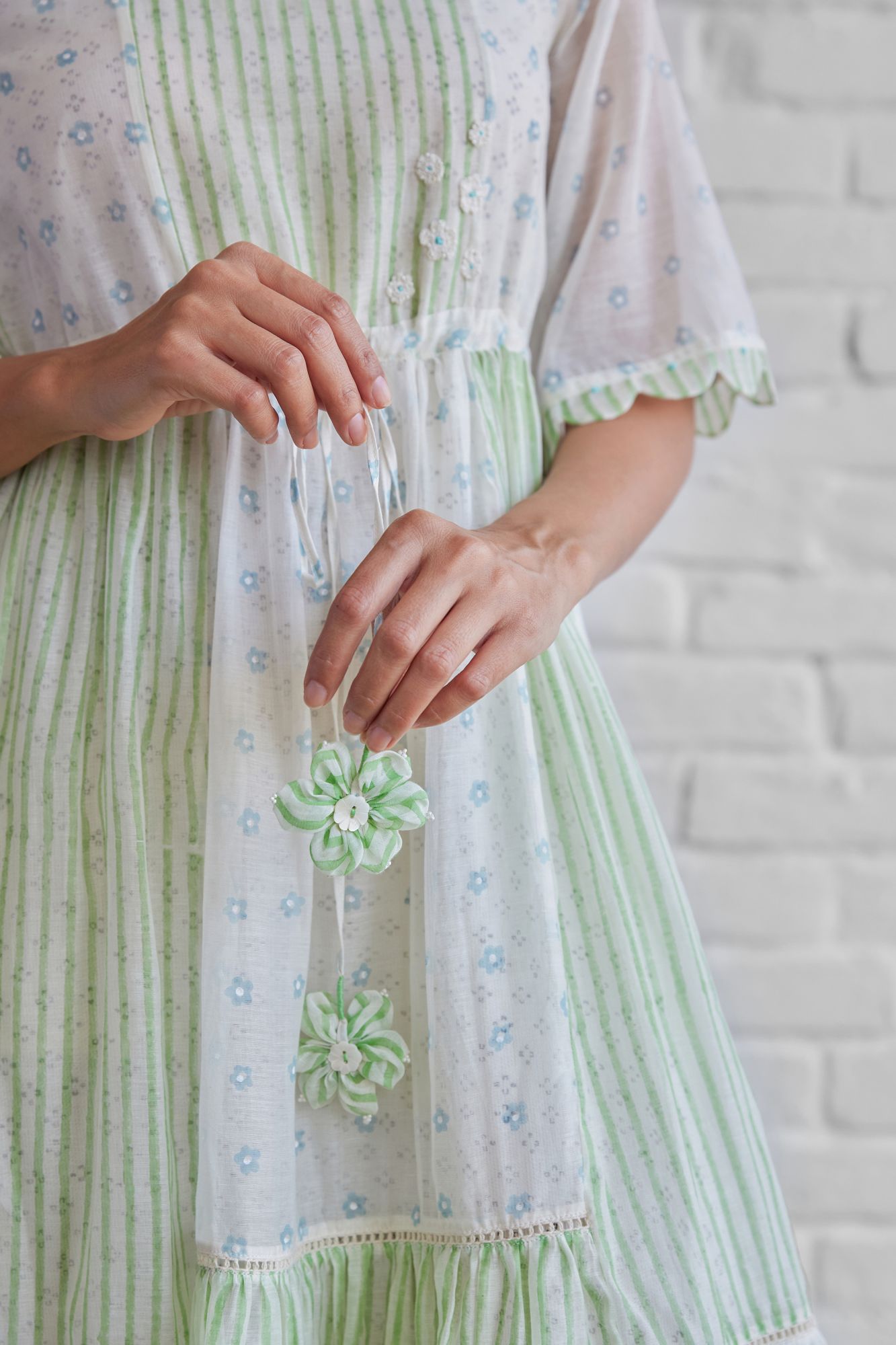 Hydrangea Chanderi Cotton Dress