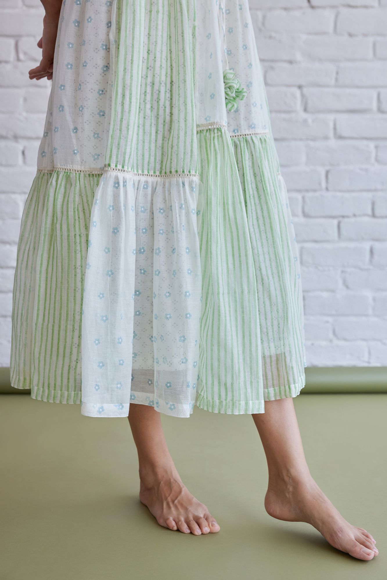 Hydrangea Chanderi Cotton Dress