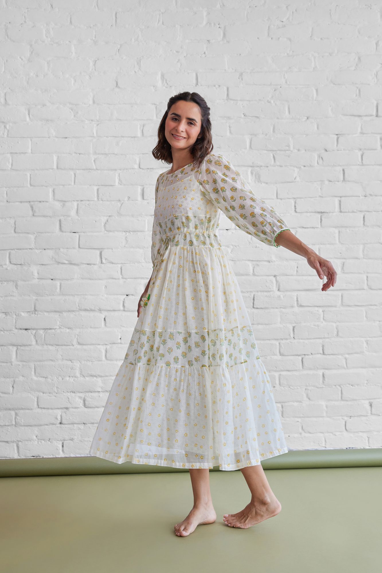 Daylily Chanderi Cotton Dress