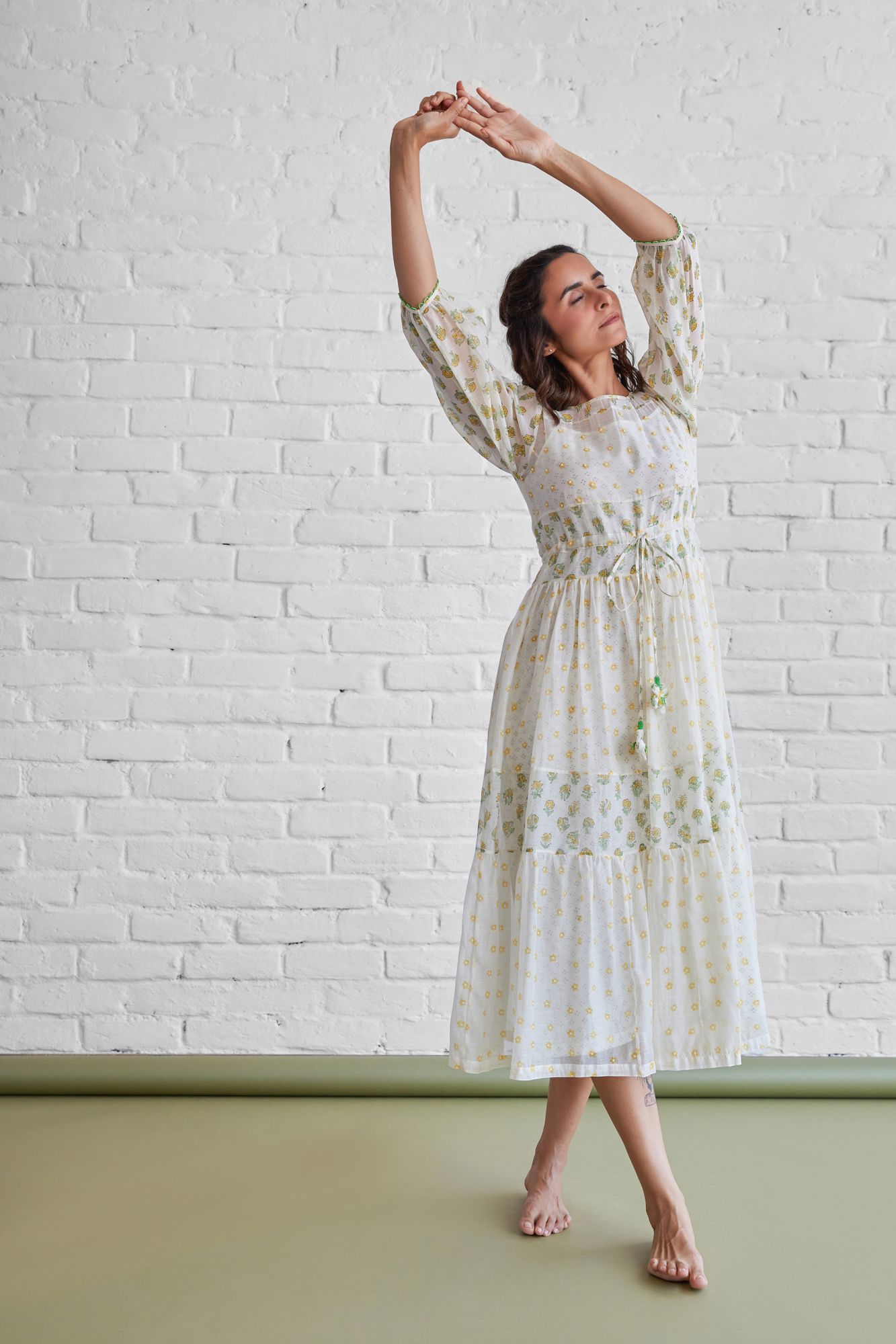 Daylily Chanderi Cotton Dress