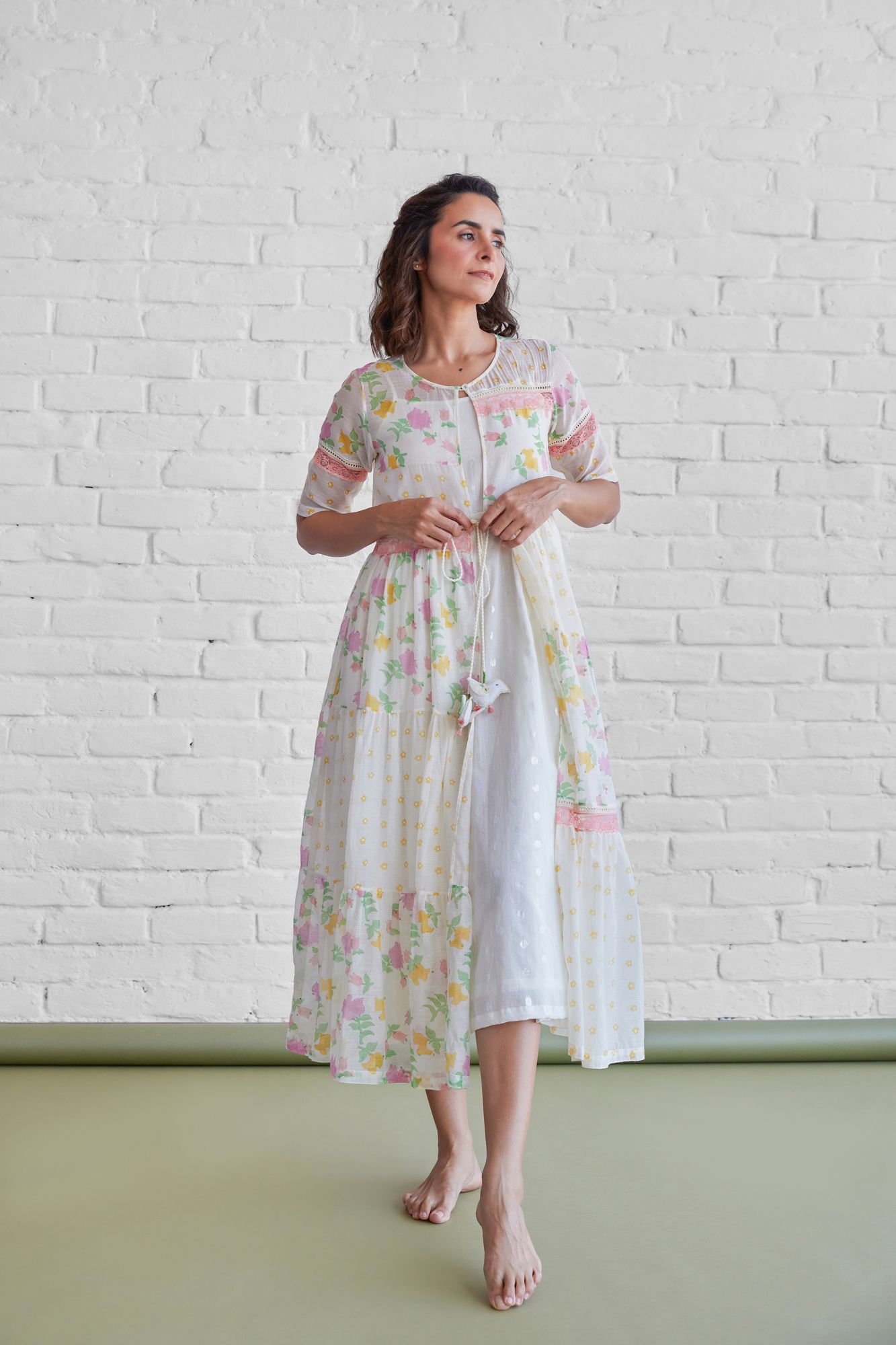 Orchard Chanderi Cotton Jacket Dress