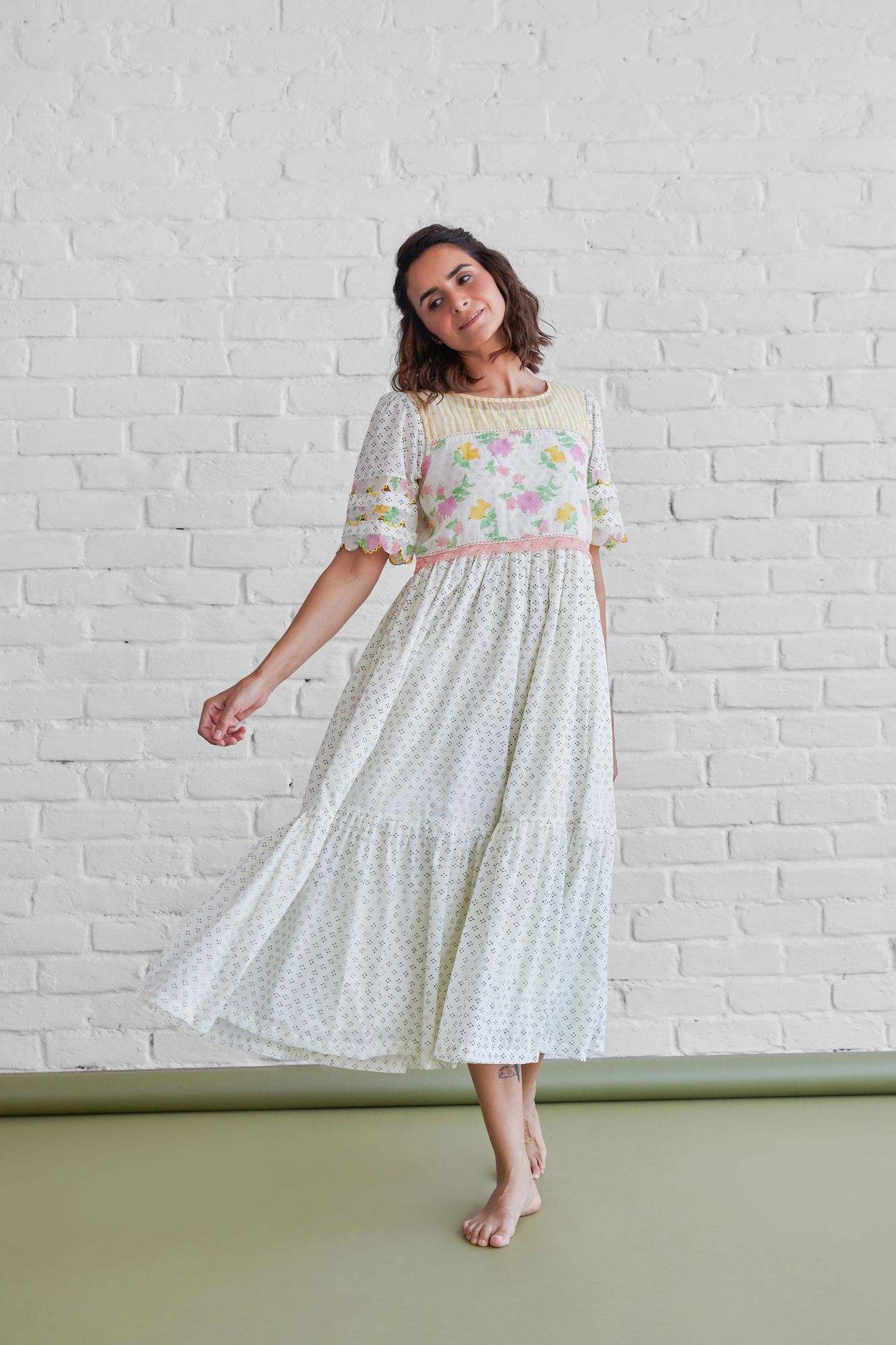 chanderi cotton dress Fleur Maxi Dress