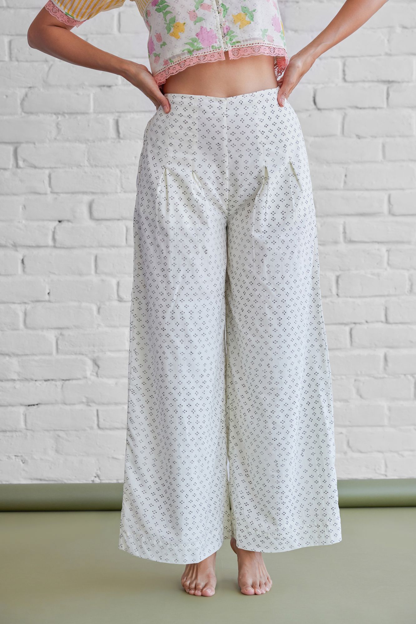 Iota Box Pleat Cotton Palazzo