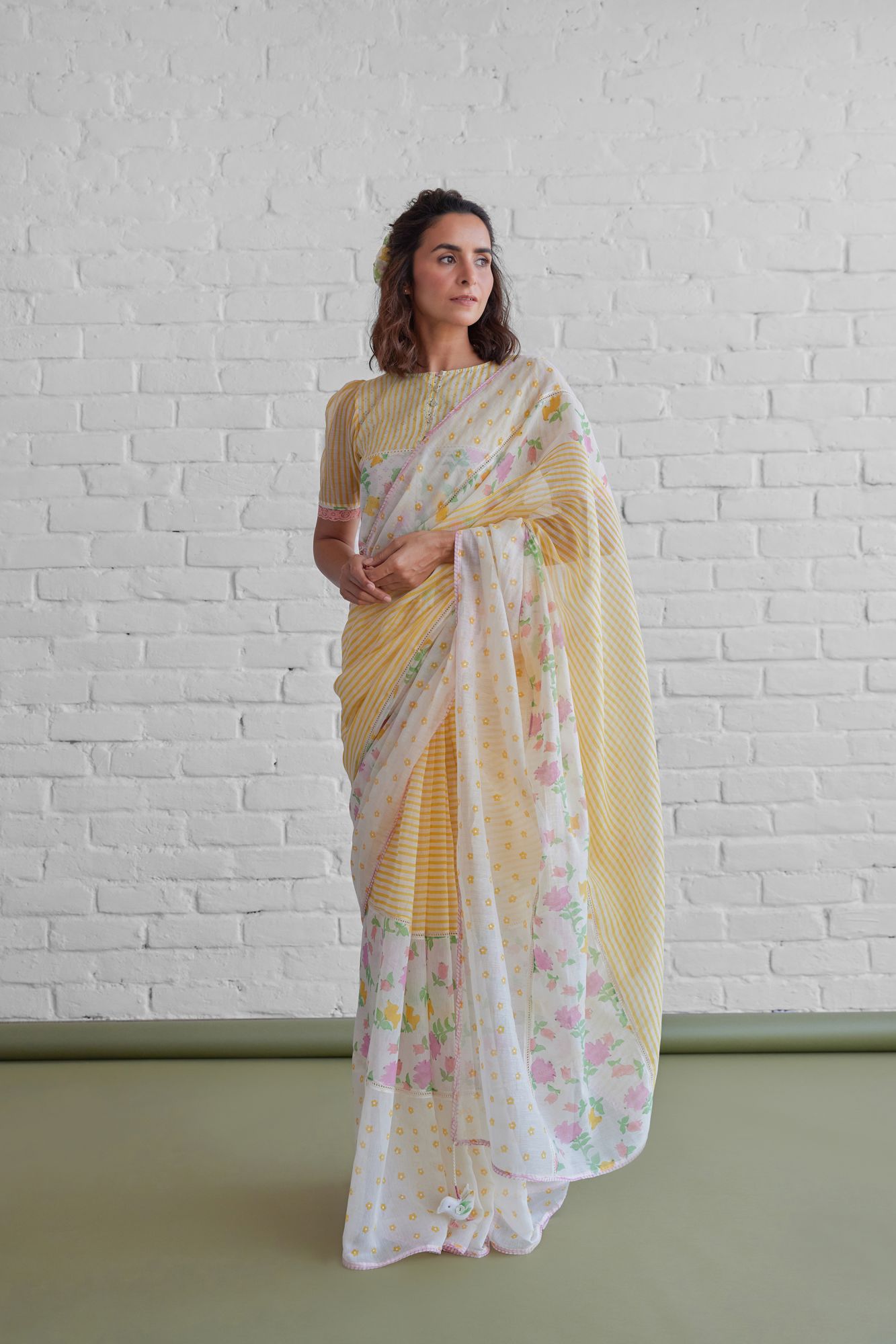 Camelia Chanderi Block Printed Saree